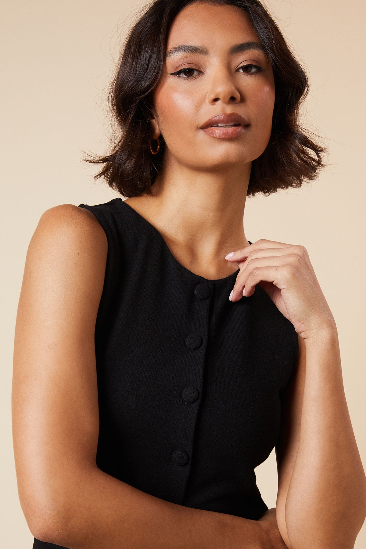 Dorothy Perkins Brushed Waistcoat Black image 2