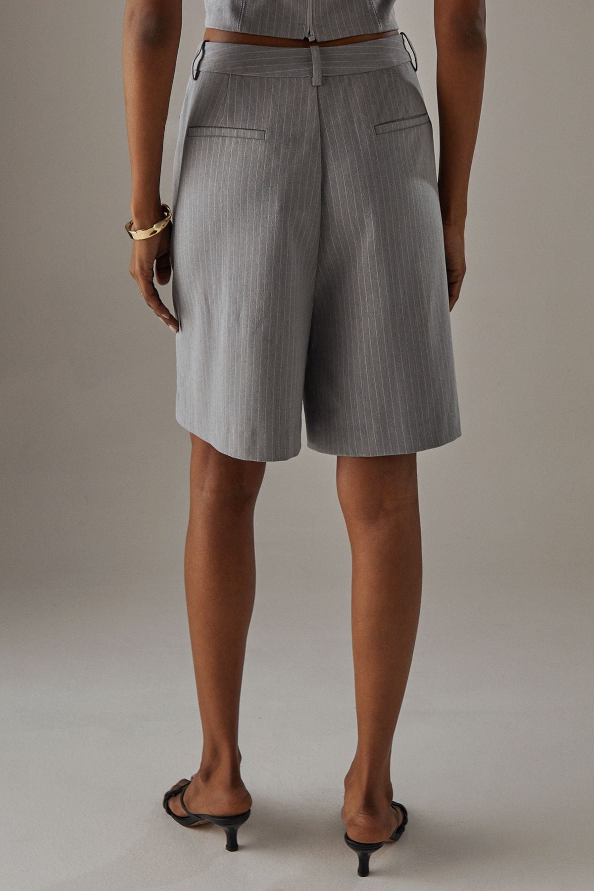 Warehouse Tailored Square Neck Corset Ash Grey image 3