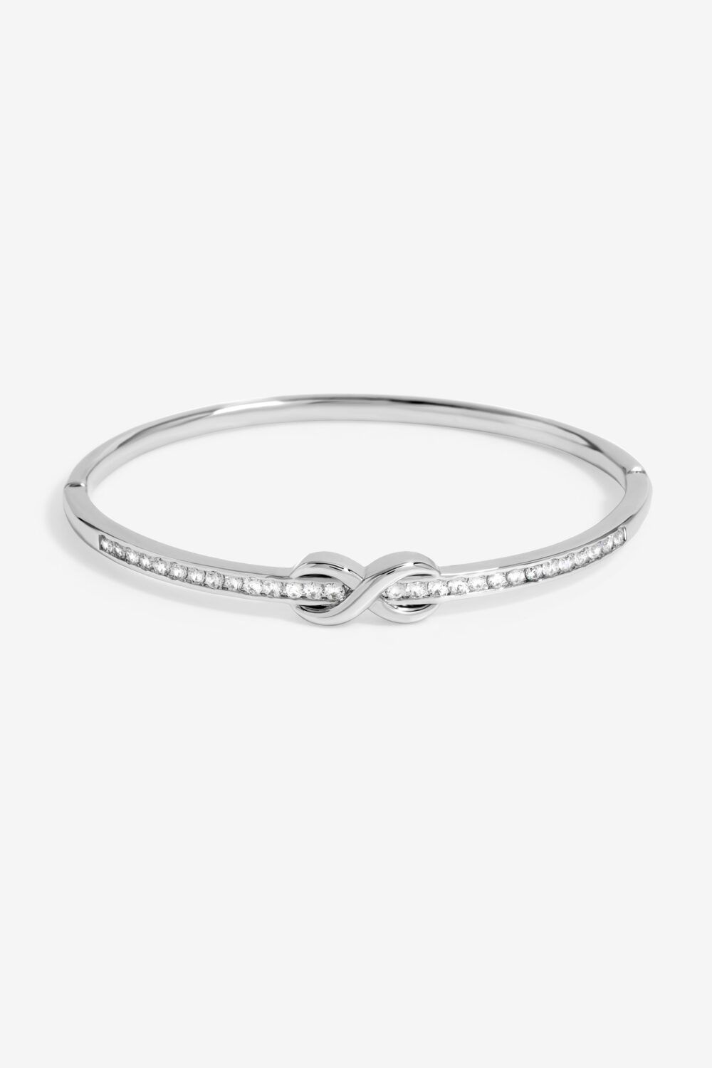 Jon Richard Rhodium Plated Cubic Zirconia Infinity Bangle