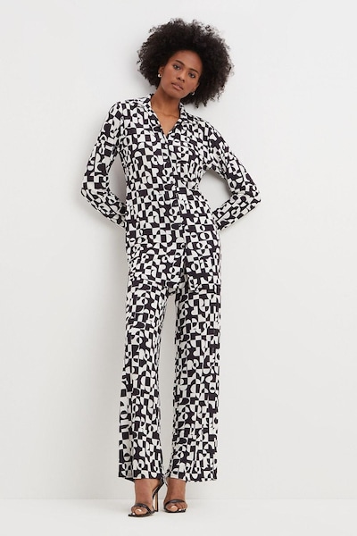 Dorothy Perkins Tall Mono Geo Co-ord Oversized Shirt Mono