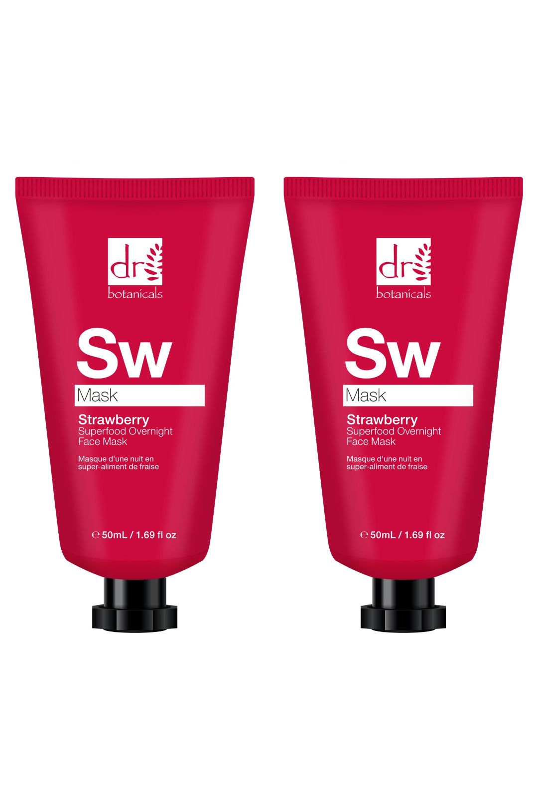 Dr. Botanicals Strawberry Overnight Face Mask 50ml x 2 Duo Set image 1