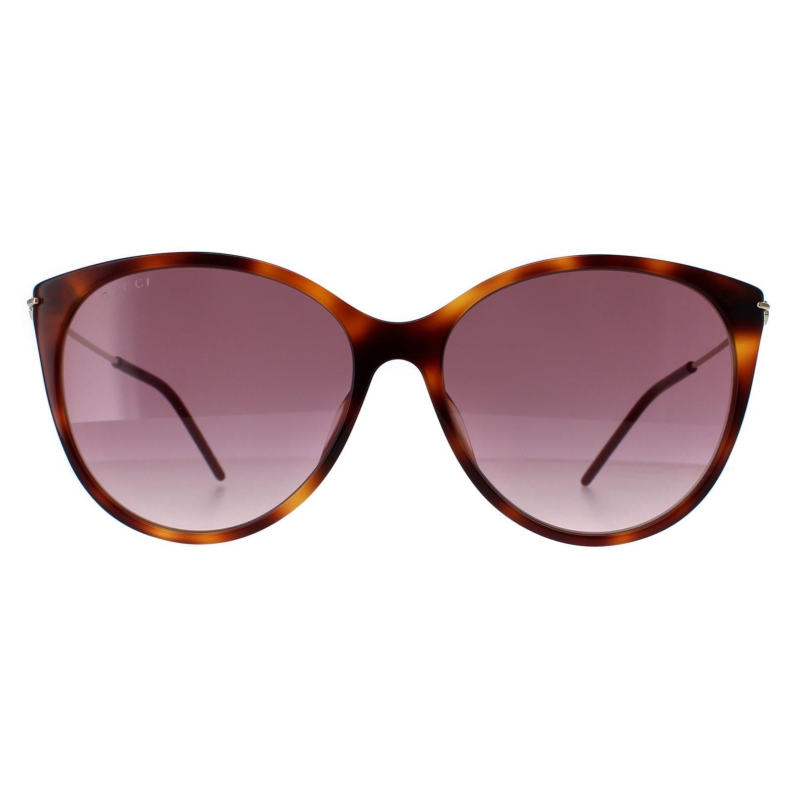 Gucci Cat Eye Havana Gold Red Gradient GG1268S