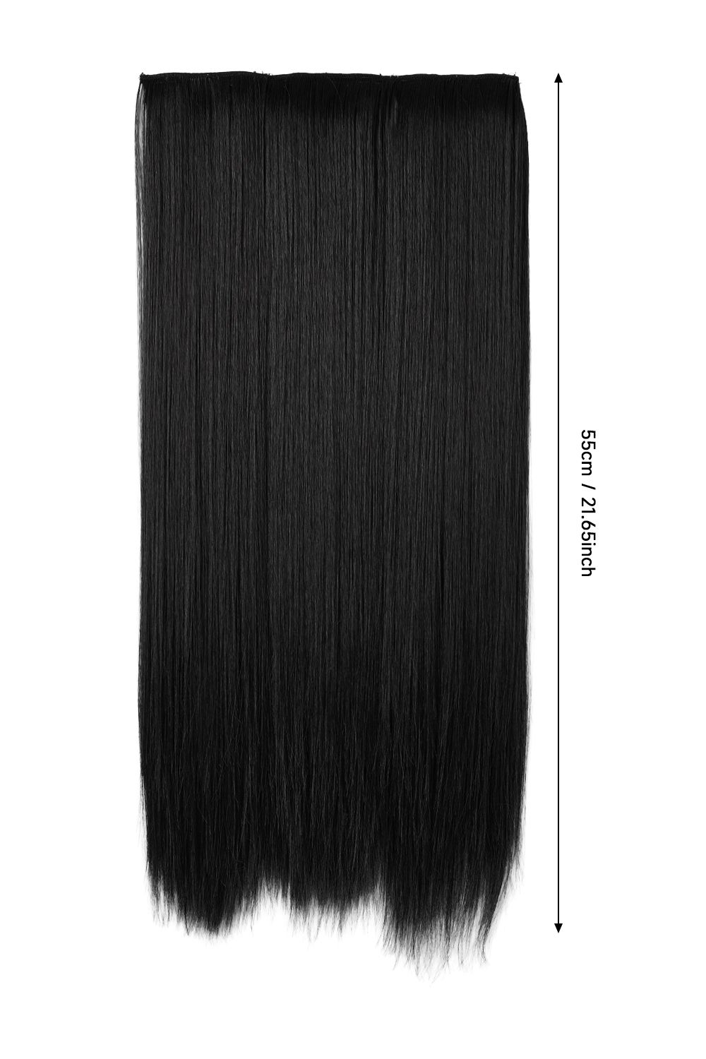 SHEONLY 3Pcs Black Clip-In Straight Hair Extension Set image 6