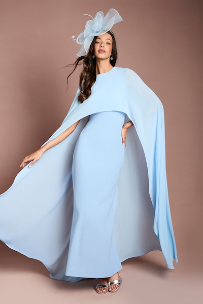 Coast Cape Sleeve Maxi Dress Pale Blue