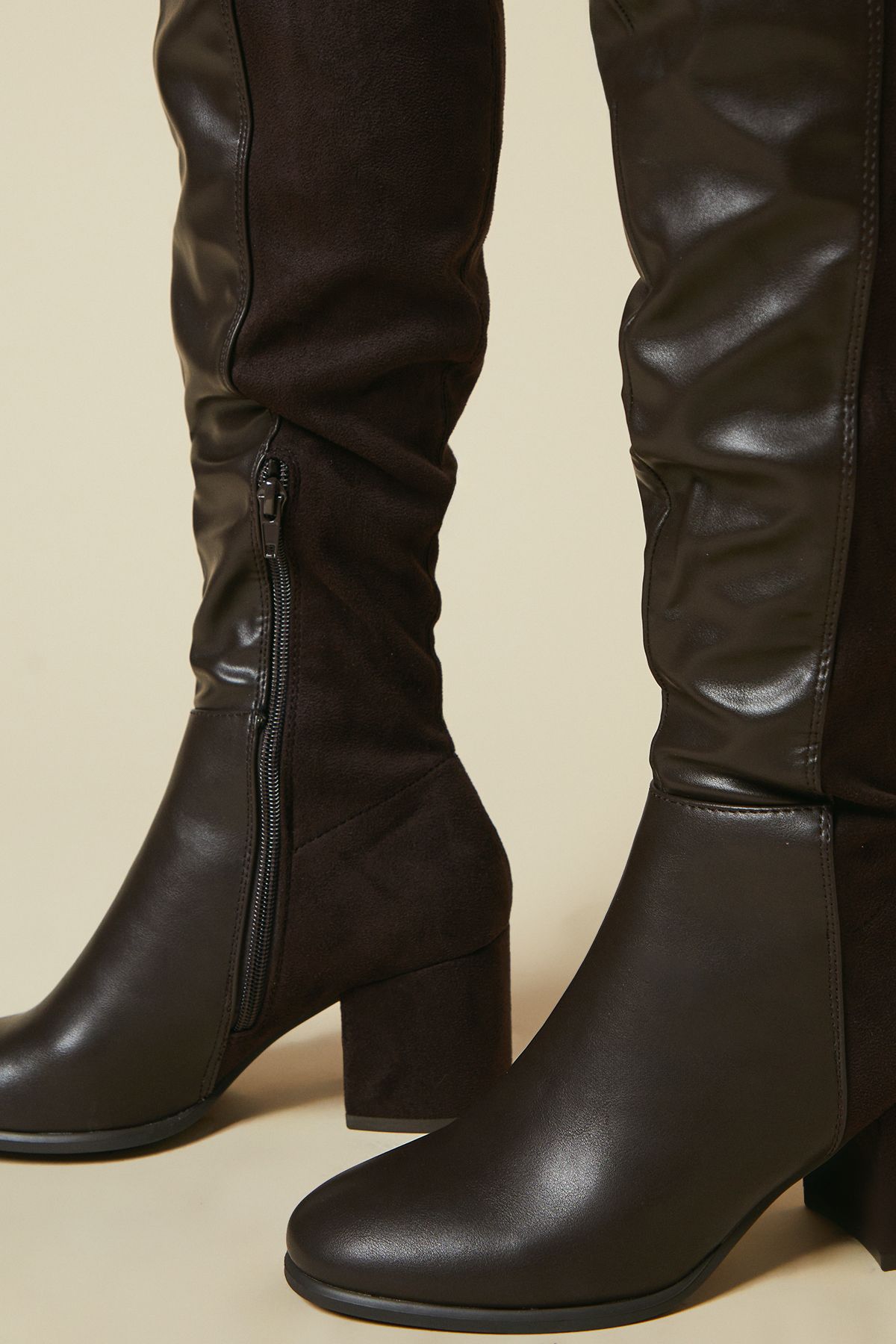 Dorothy Perkins Kelly Stretch Over The Knee Boots Chocolate image 4