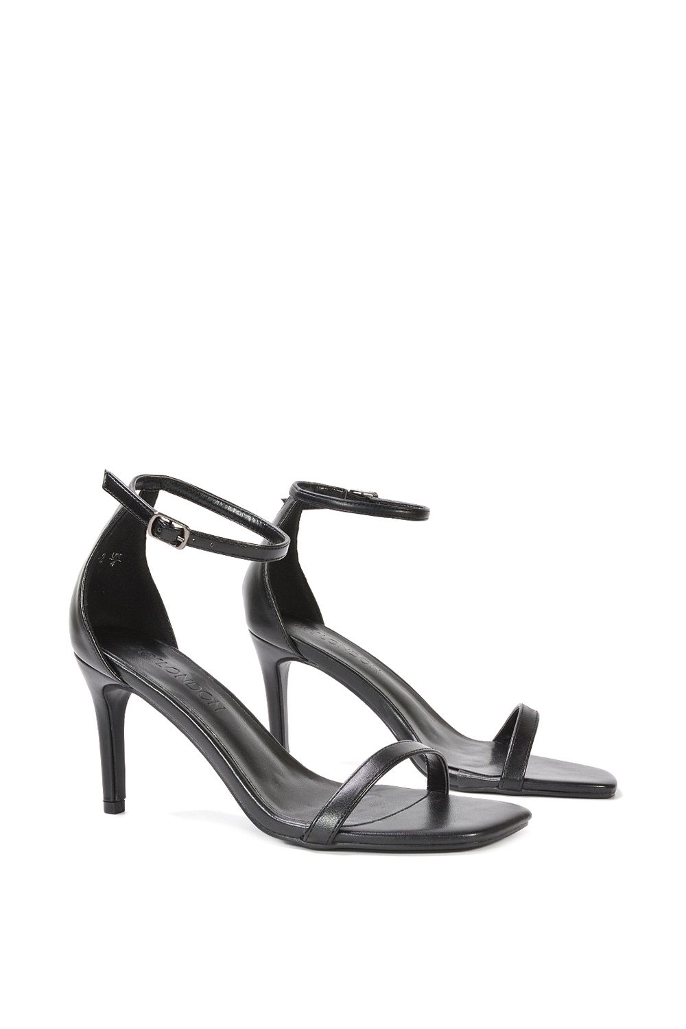 XY London 'Emma' Square Toe Stiletto High Heel Summer Sandals With Ankle Strap image 4