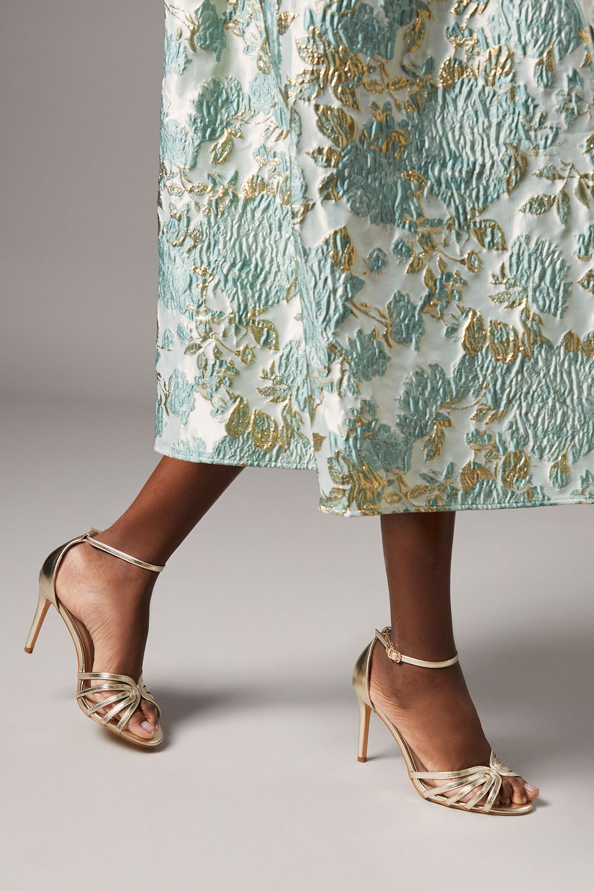 Coast Tilda Lattice Front High Heeled Sandals Gold image 2