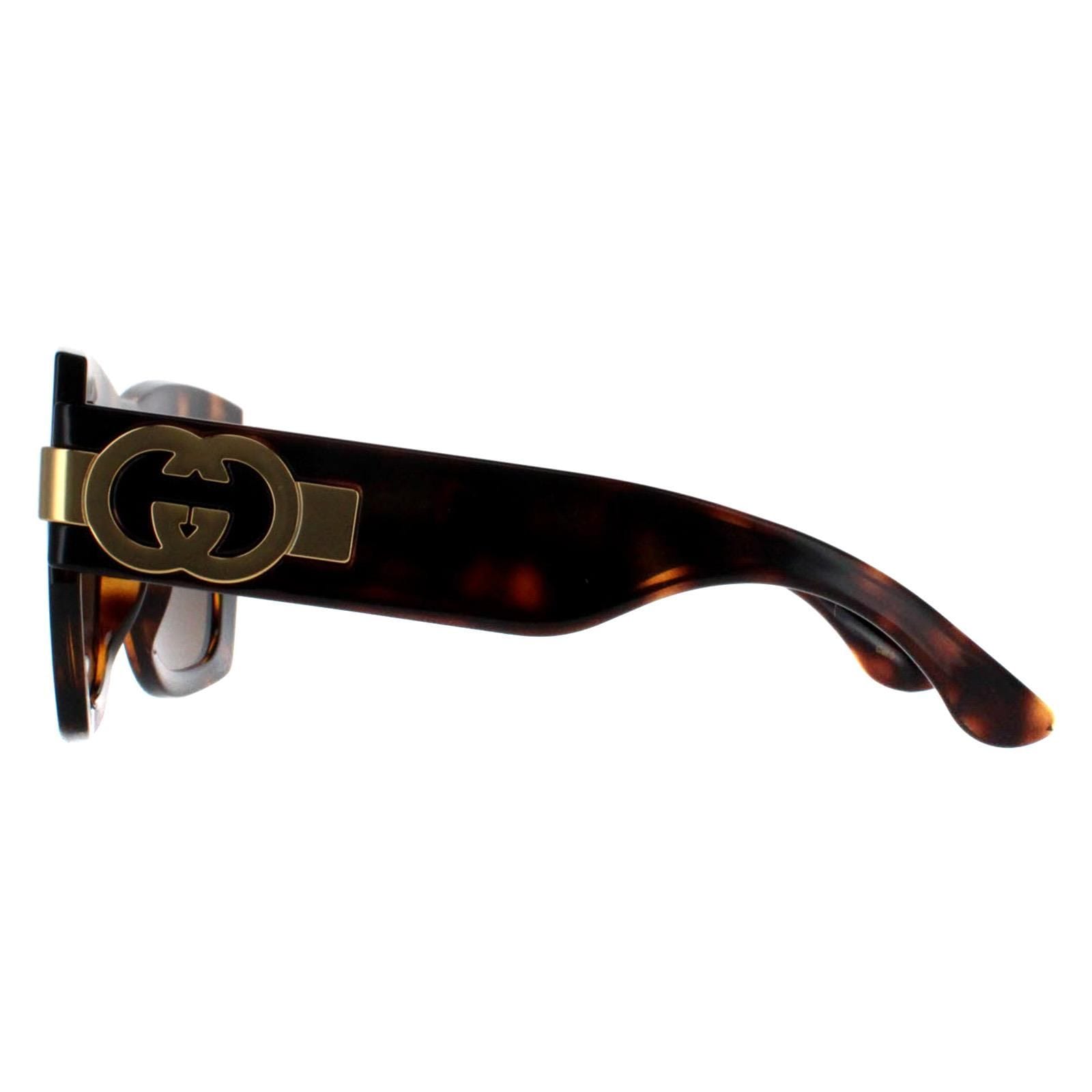 Gucci Square Dark Havana with Gold Brown GG1688S image 3