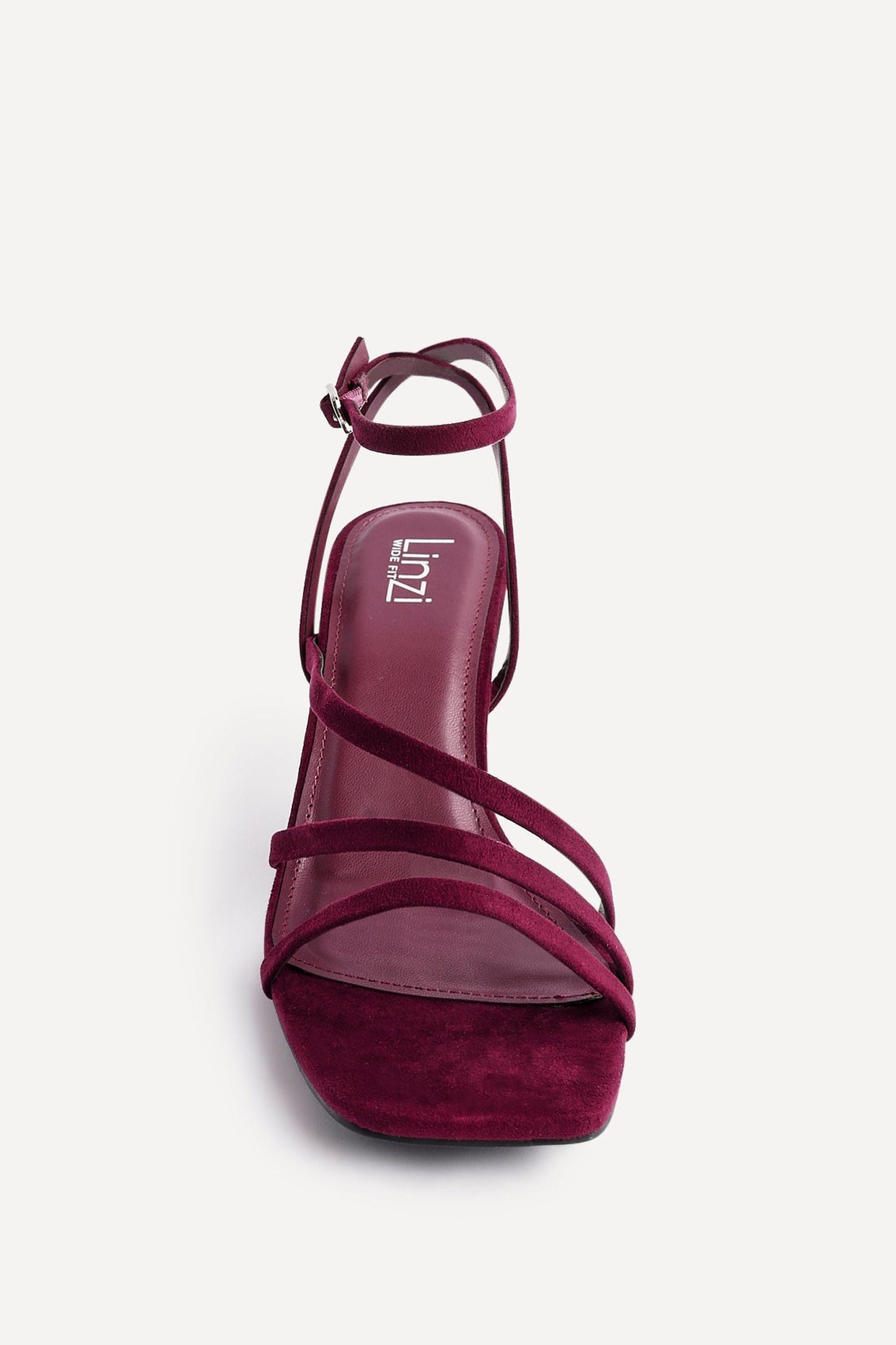 Linzi Reflect Burgundy Faux Suede Strappy Heels image 4