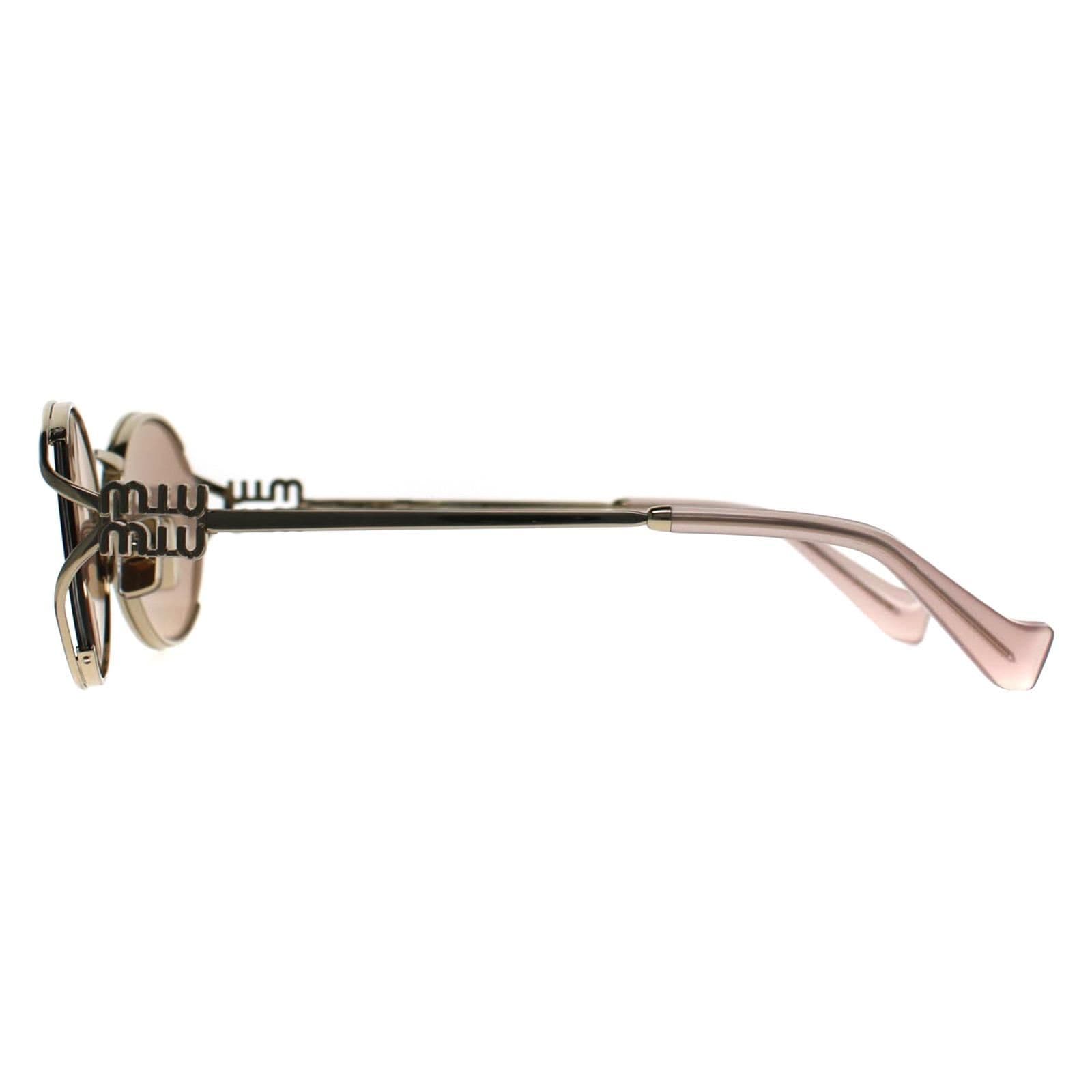 Miu Miu Oval Pale Gold Rose Pink Mirror MU52YS image 3