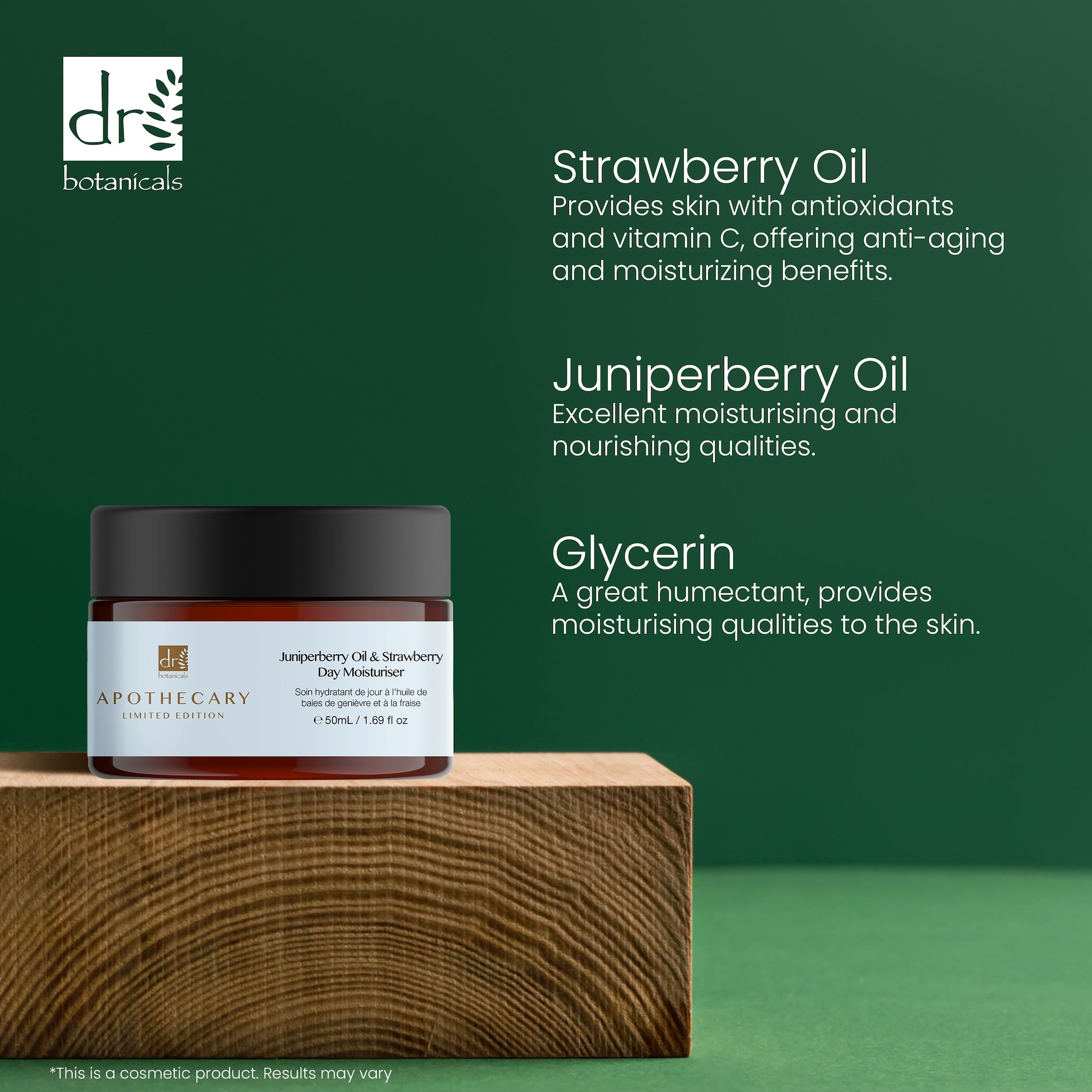 Dr. Botanicals Juniperberry Oil & Strawberry Day Moisturiser 50ml x 2 Duo Set image 5