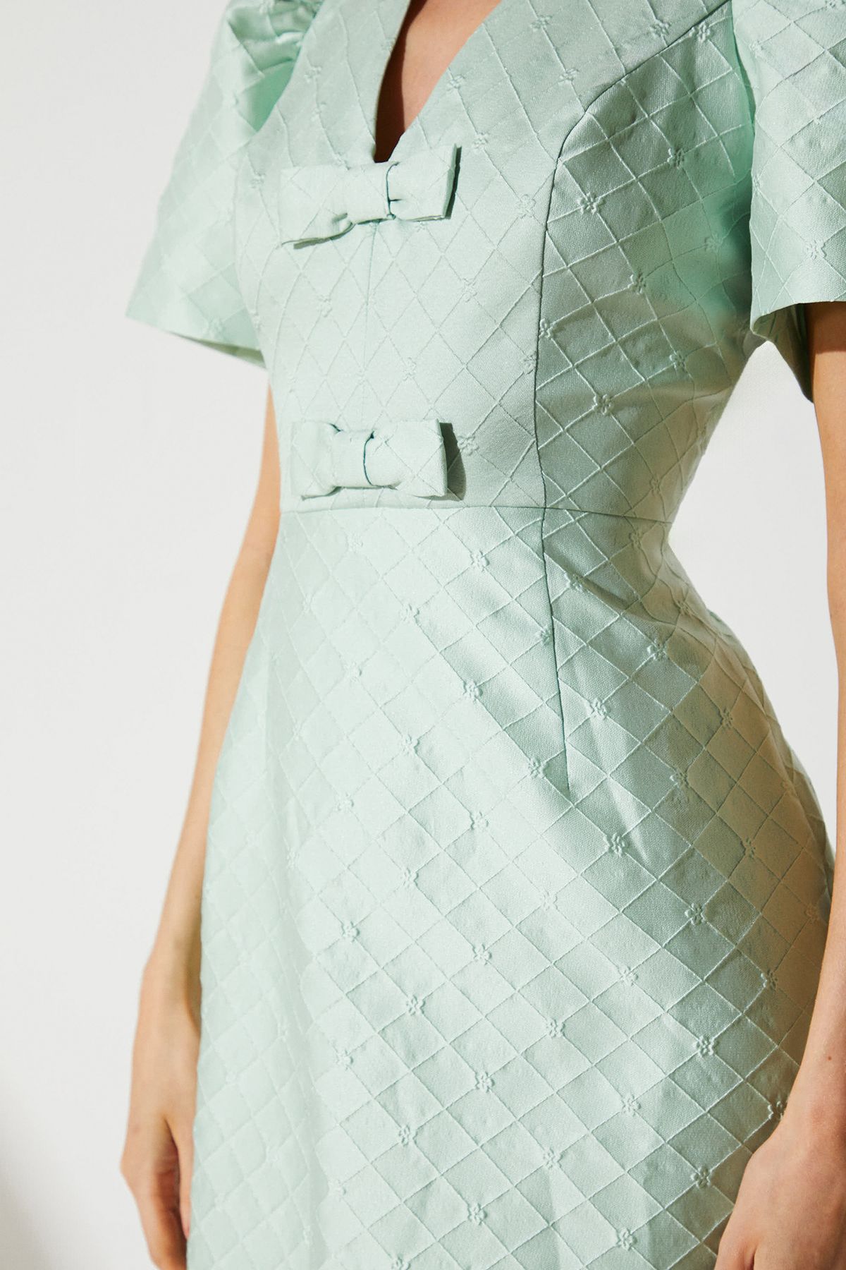 Coast Jacquard Bow Mini Dress Mint image 4