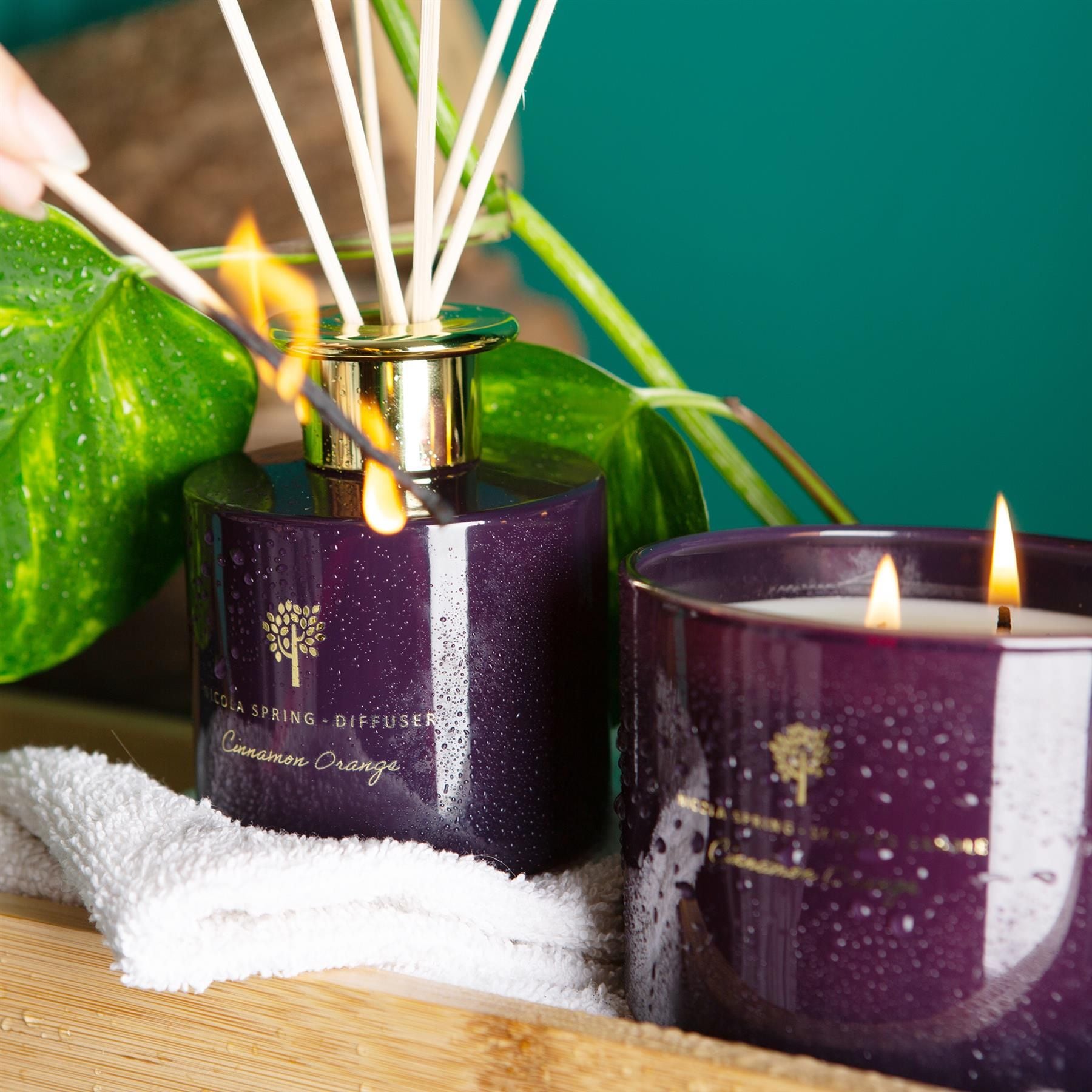 Nicola Spring Cinnamon Orange Candle & Diffuser Gift Set - 350g Jar + 200ml Diffuser image 9