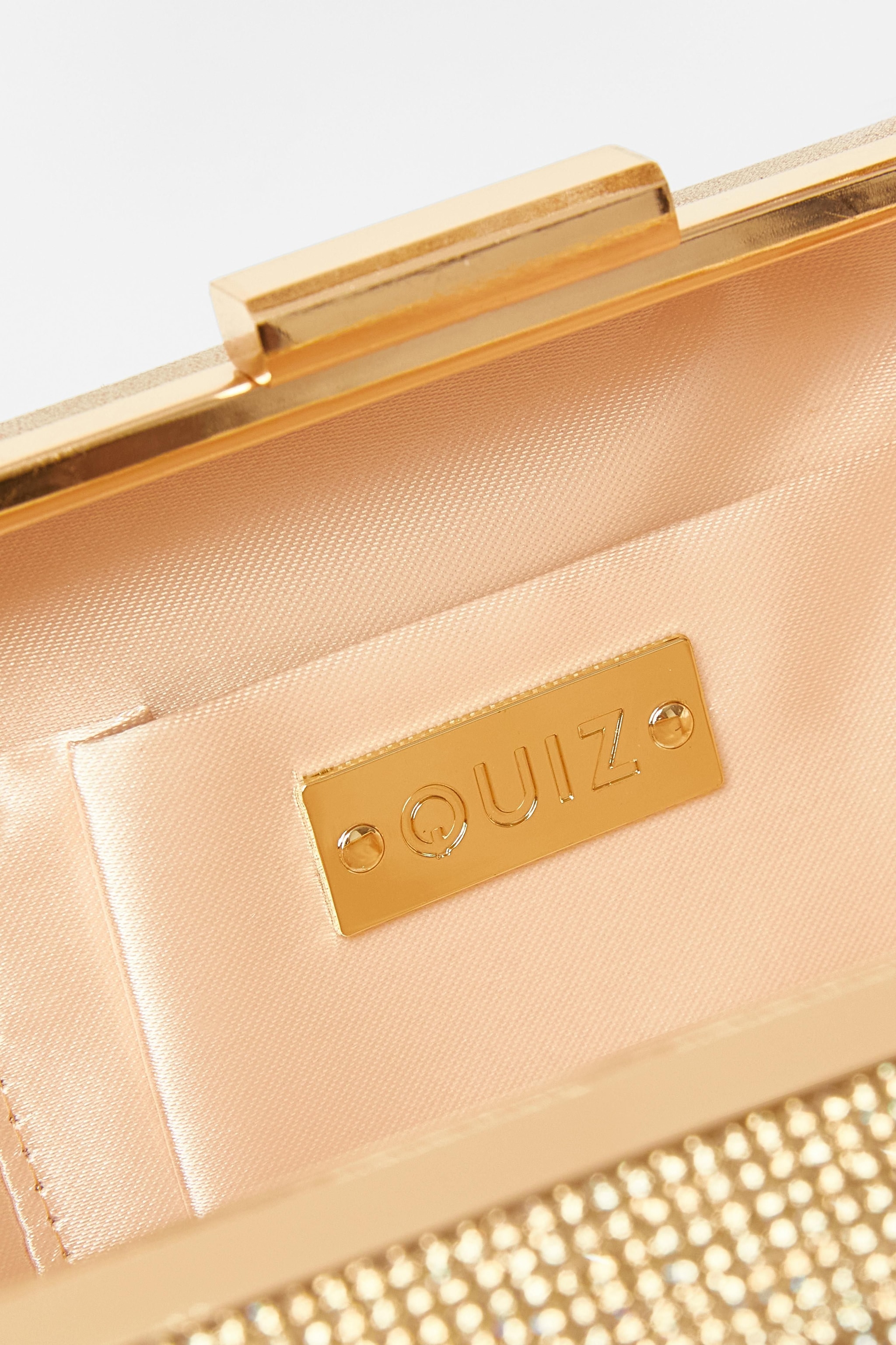 Quiz Gold Diamante Knot Handle Bag image 2