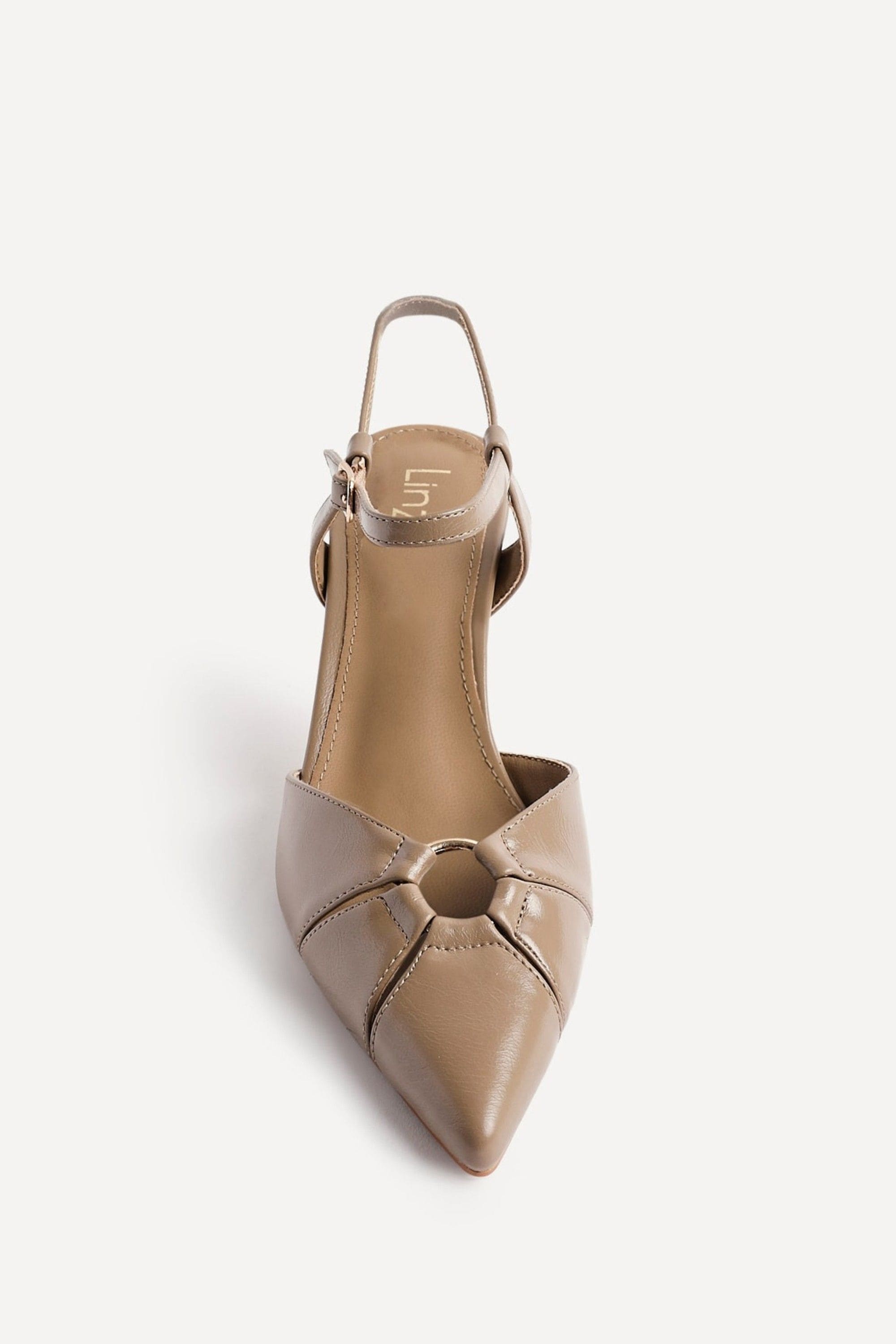 Linzi Pivot Taupe Faux Leather Stiletto Court Heel image 4