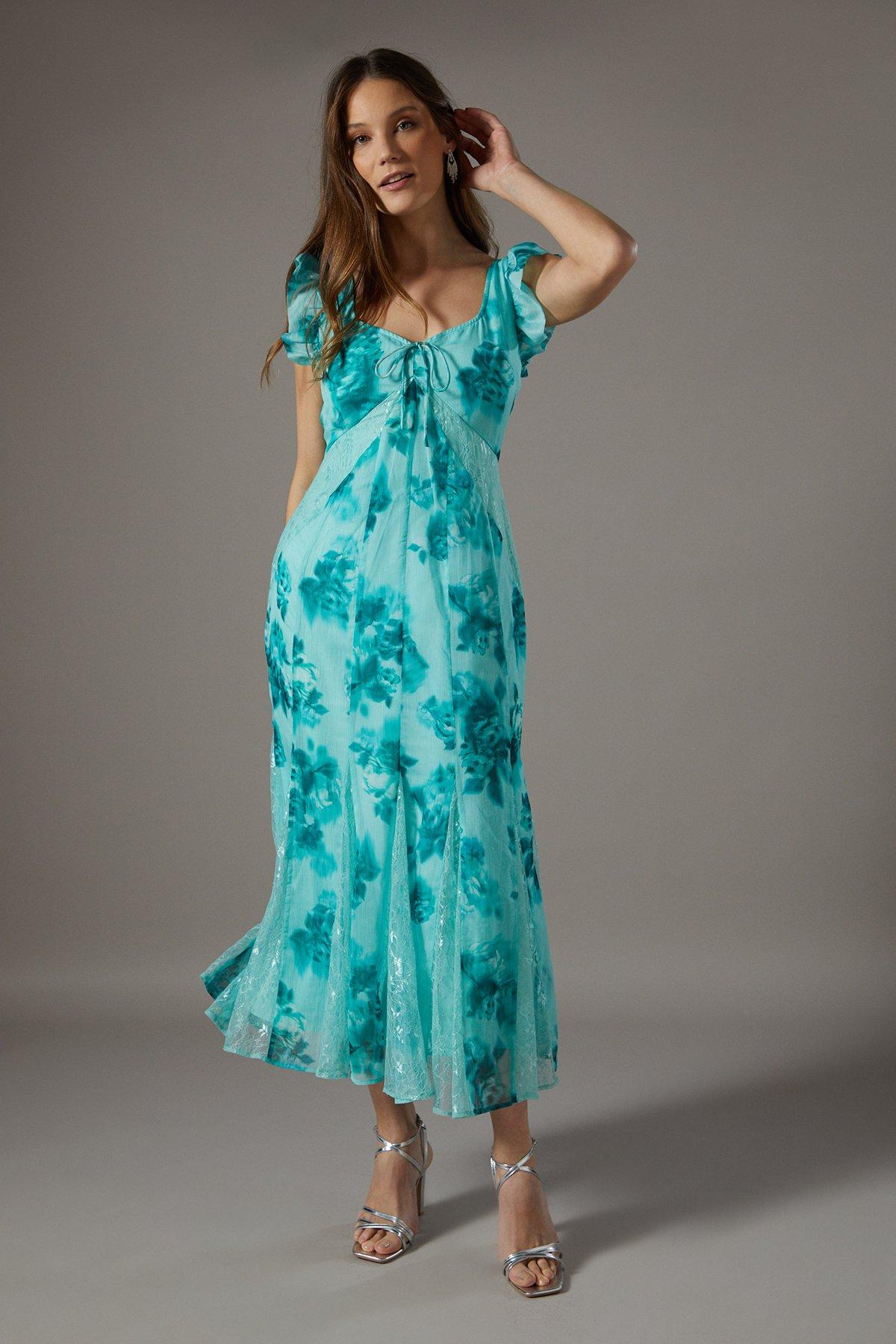 Coast Lace Insert Slip Dress Mint image 1