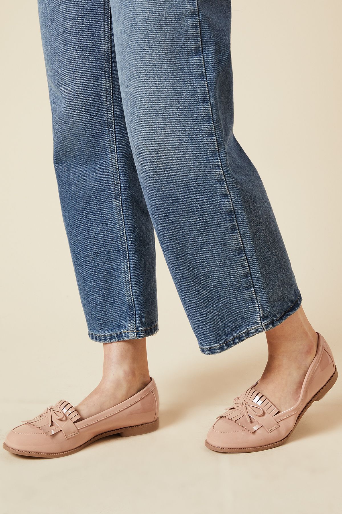 Dorothy Perkins Wide Fit Loretta Tassel Loafers Blush image 3