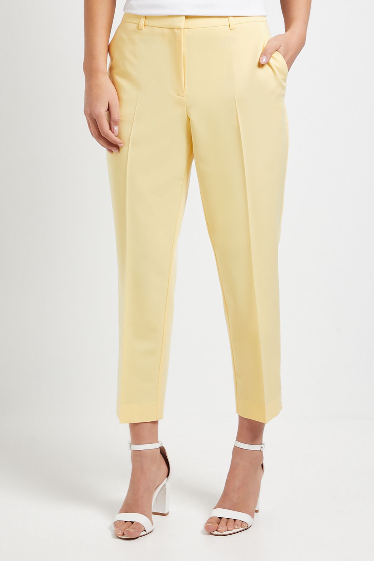Dorothy Perkins Petite Ankle Grazer Trouser Lemon