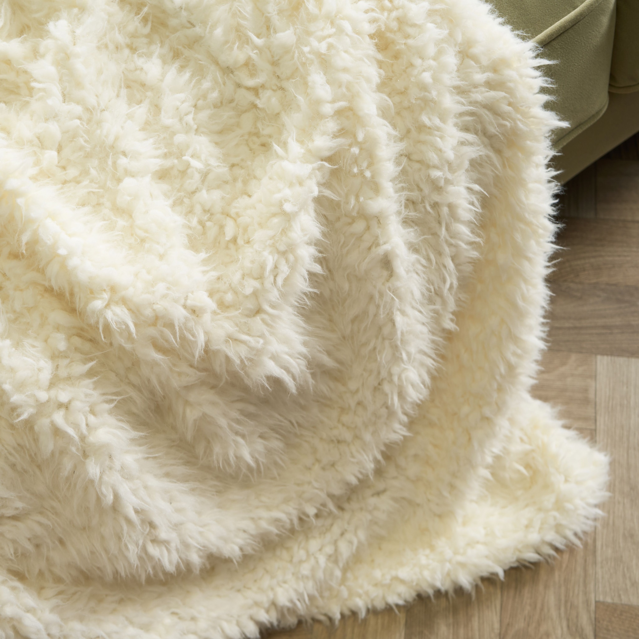 OHS Sofia Faux Fur Fleece Reversible Throw Super Soft Fluffy Blanket image 2