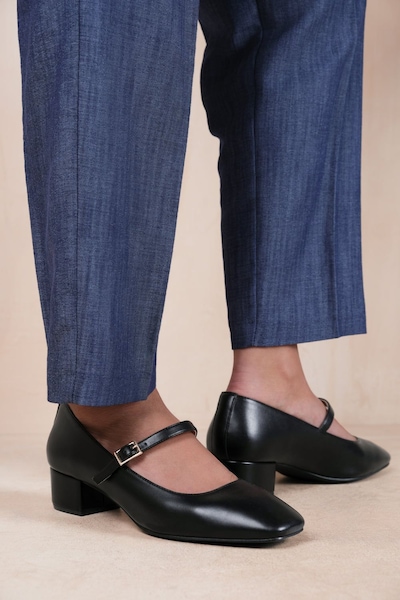Where's That From 'Oslo' Low Block Heel With Strap And Square Toe