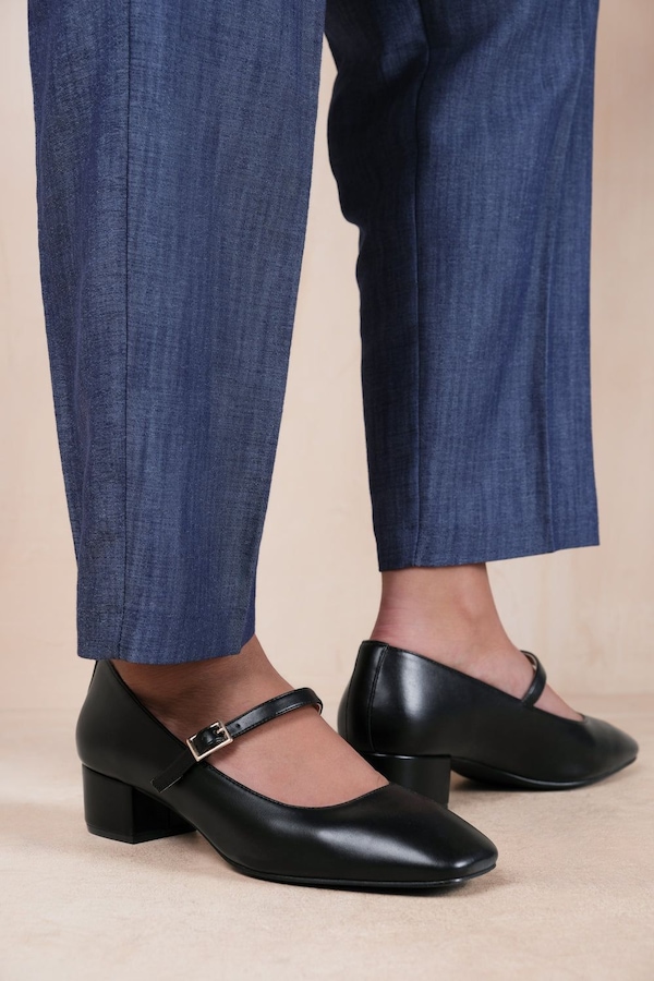 Where's That From 'Oslo' Low Block Heel With Strap And Square Toe