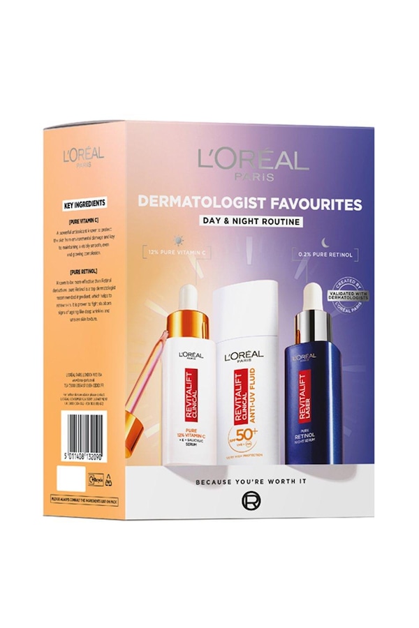 L'Oréal Paris Dermatologist Favourites Skincare with Vitamin C and Retinol Gift Set Multi
