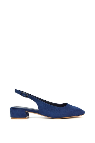 XY London 'Jilly' Square Toe Slingback Low Block Heel Court Shoes
