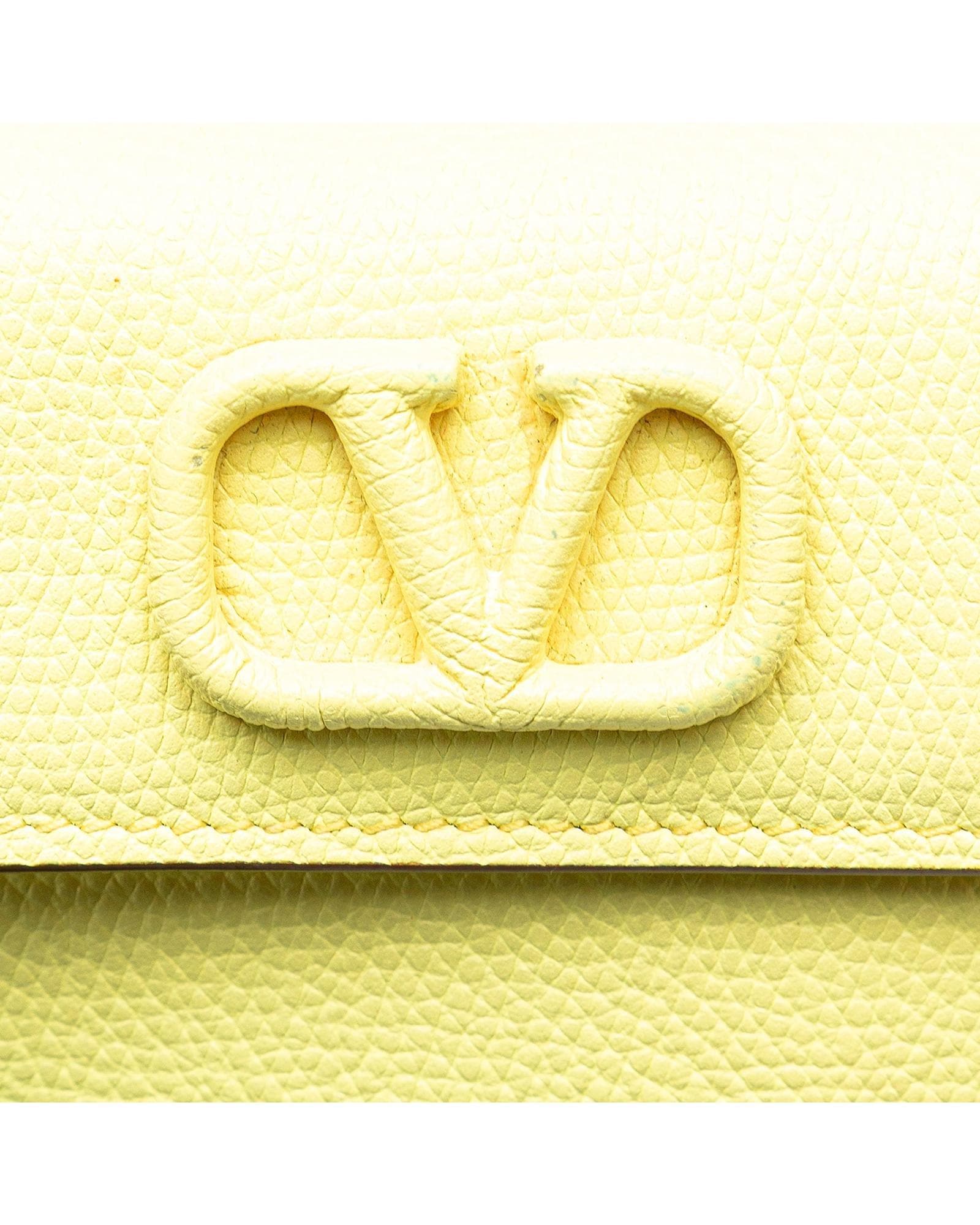 Valentino Preloved Rockstud Mini Wallet Leather Wo - Yellow Short Wallets image 10