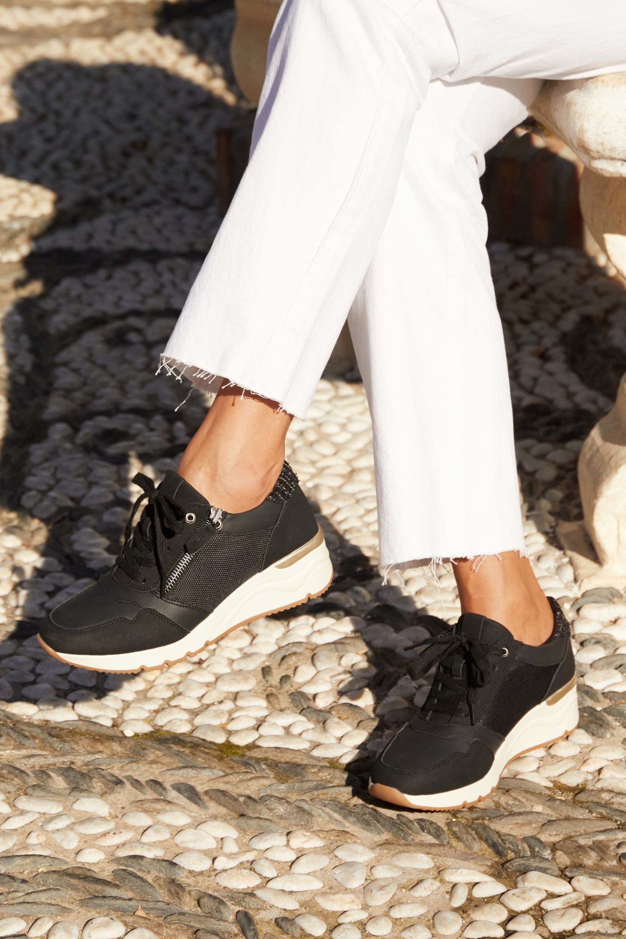 Linzi Luca Black Wedge Trainer image 2