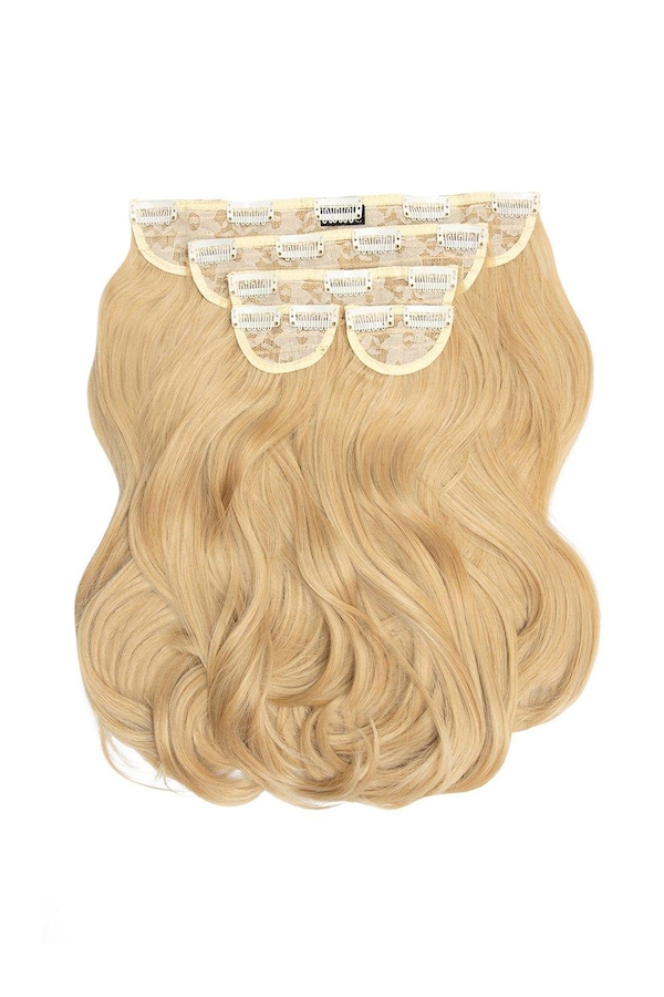 Lullabellz Super Thick 16" 5 Piece Blow Dry Wavy Clip In Extensions Golden Blonde