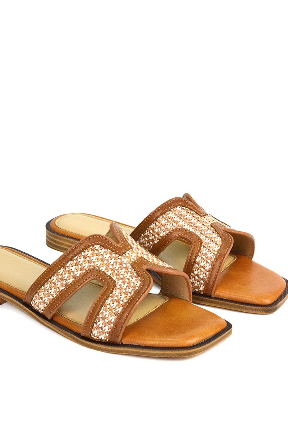 XY London 'Lola' Cut Out Strap Flat Slip On Slider Sandals image 4