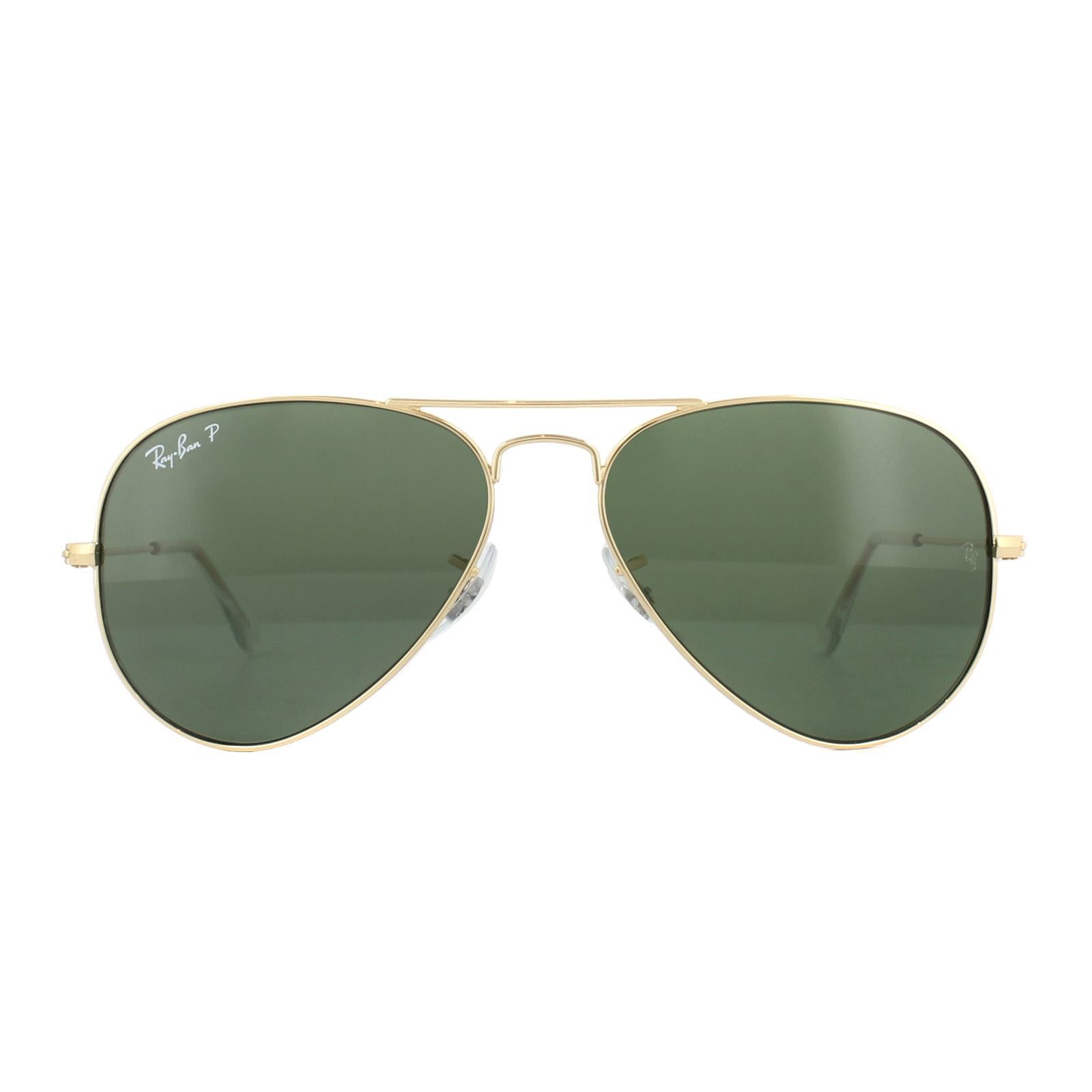 Ray-Ban Aviator Gold Green Polarized Sunglasses image 1