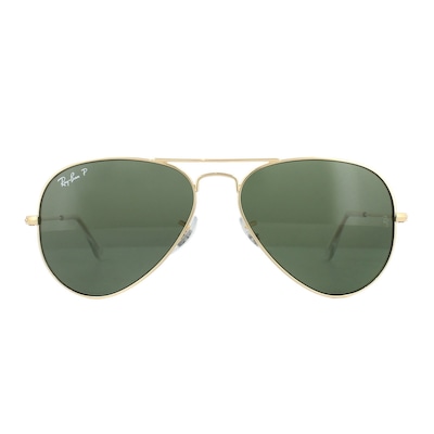 Ray-Ban Aviator Gold Green Polarized Sunglasses