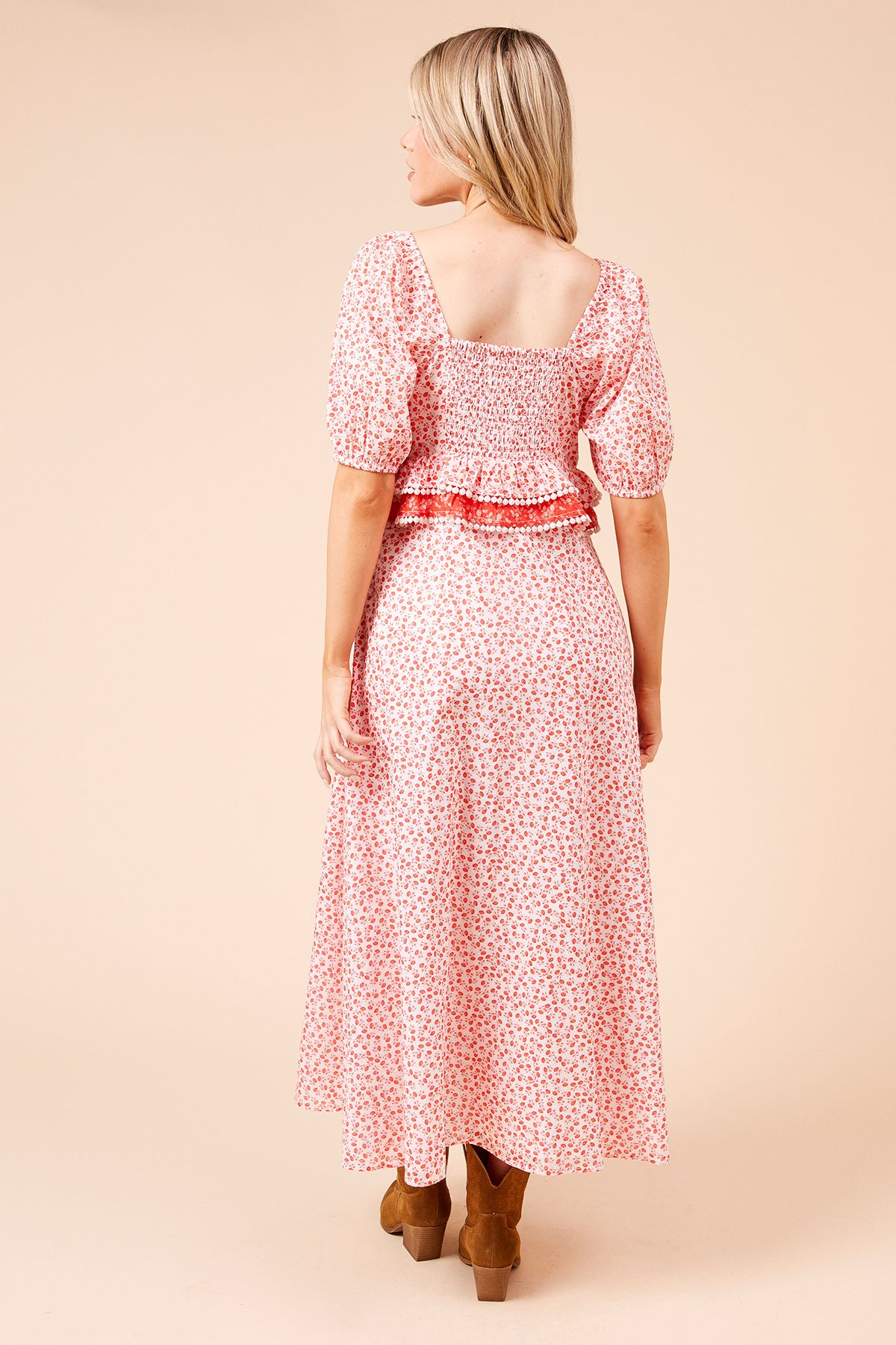 Dorothy Perkins Mix And Match Ruffle Bust Short Sleeve Midi Dress Red image 3