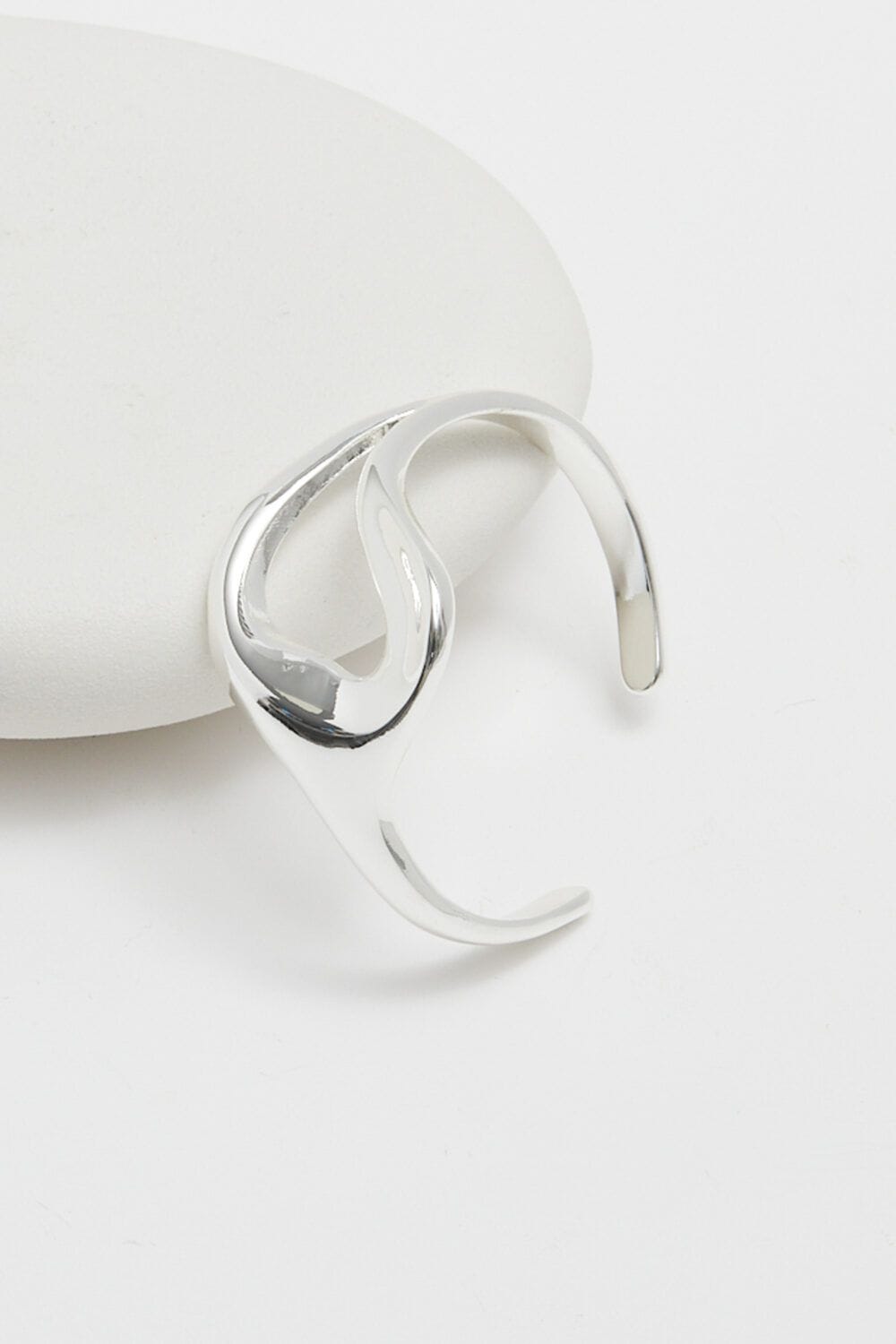 Inicio Silver Plated Molten Open Cuff - Gift Pouch image 3