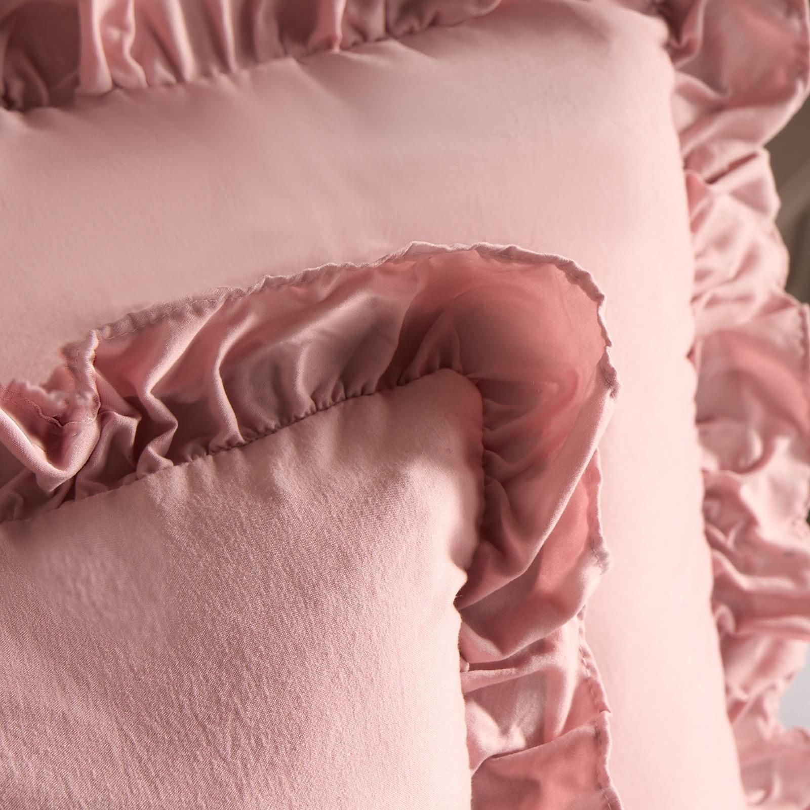 OHS 4 Pack Linen Frill Cushion Covers Filled Home Living Luxury image 3