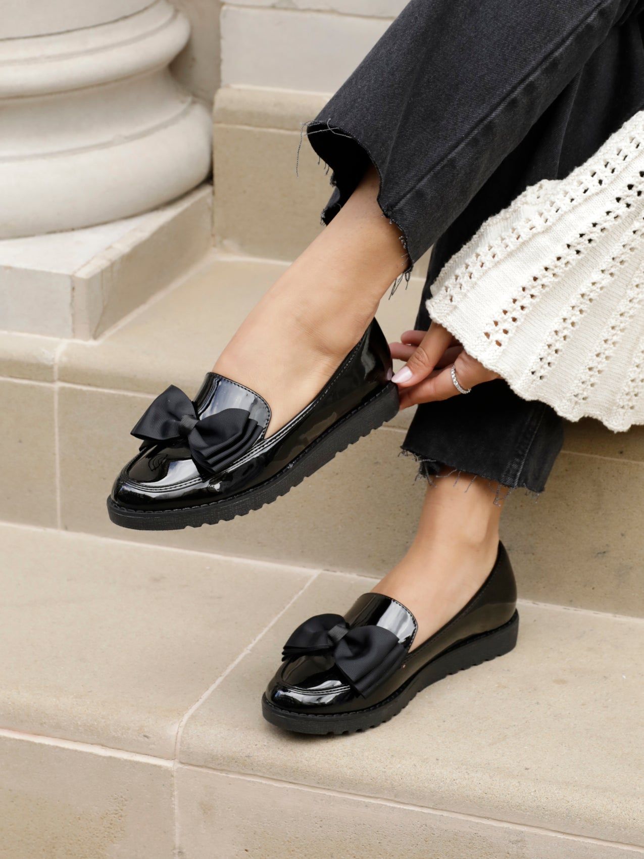 Linzi Cathy Black Patent Classic Slip On Loafer image 6