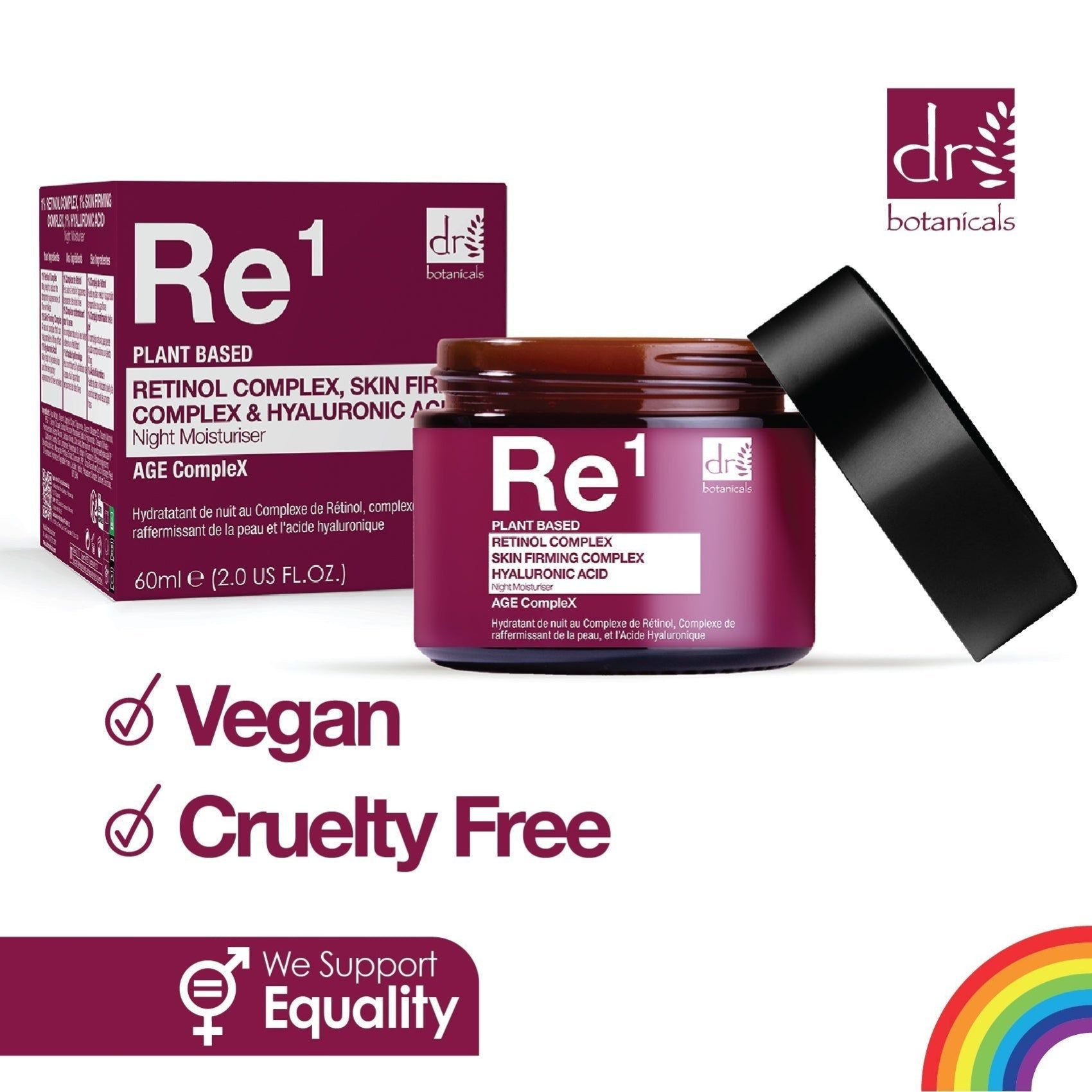 Dr. Botanicals Retinol Complex 1%, Skin Firming Complex 1% & Hyaluronic Acid 1% Night Moisturiser 60ml image 4