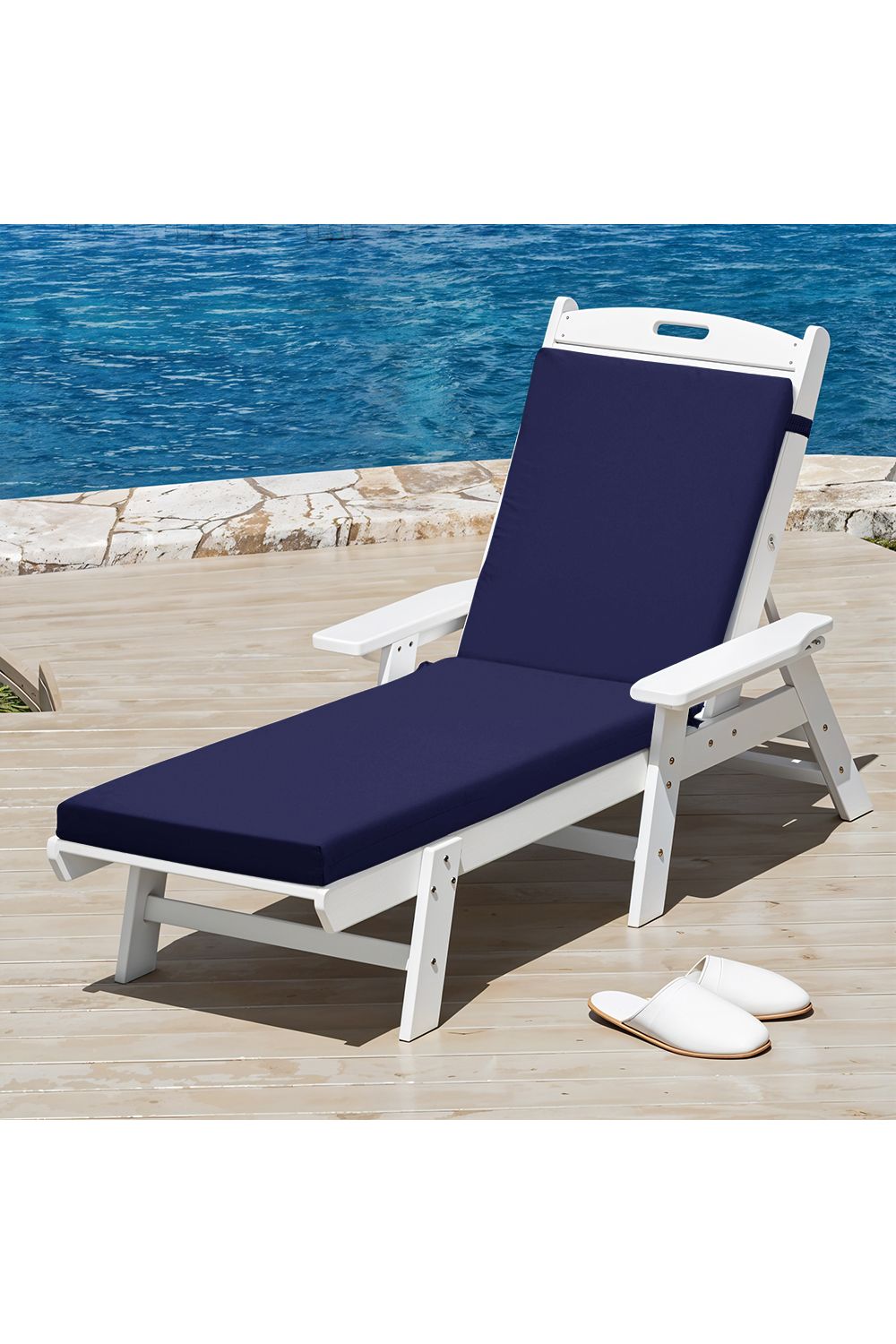 Living and Home Comfortable Outdoor Solid Color Bench Cushion image 1