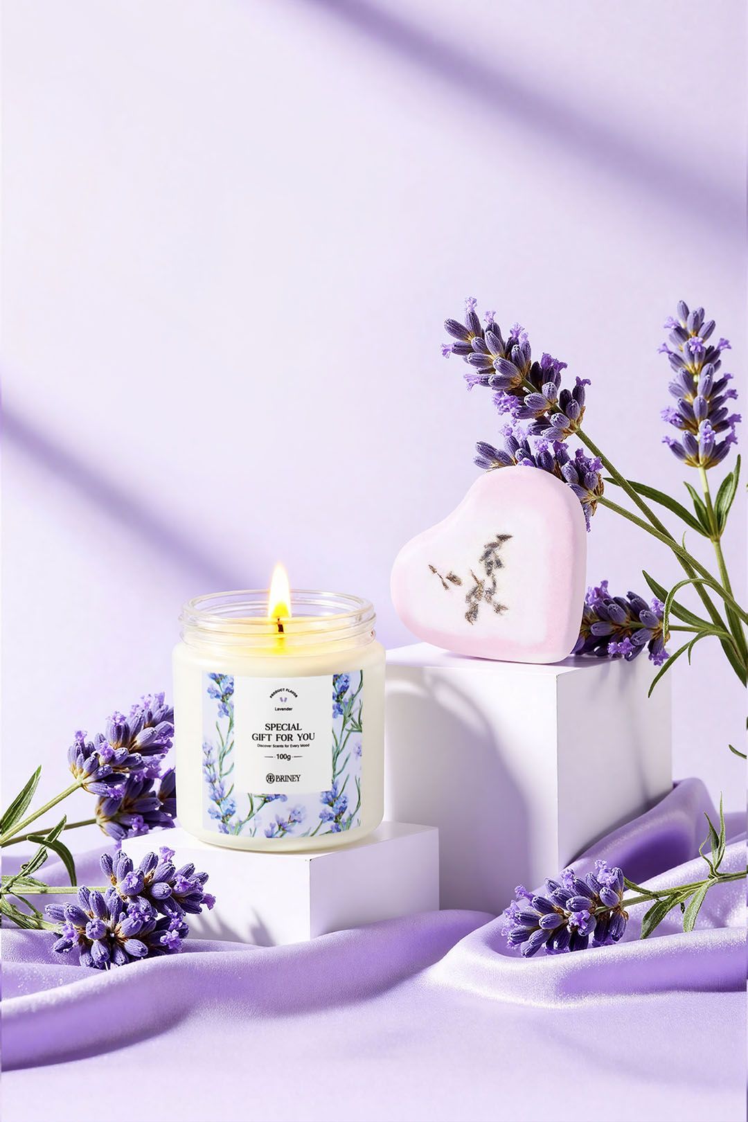 Living and Home Lavender-Scented Spa Bath Gift Set image 2