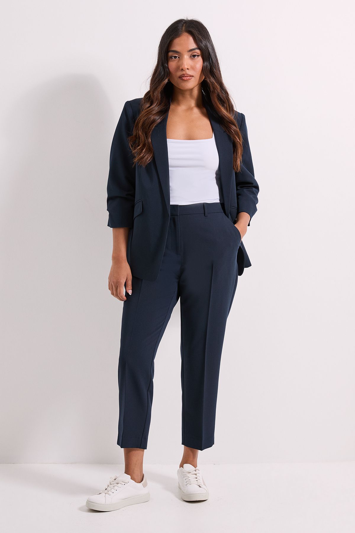 Dorothy Perkins Petite Ankle Grazer Trouser Navy image 4