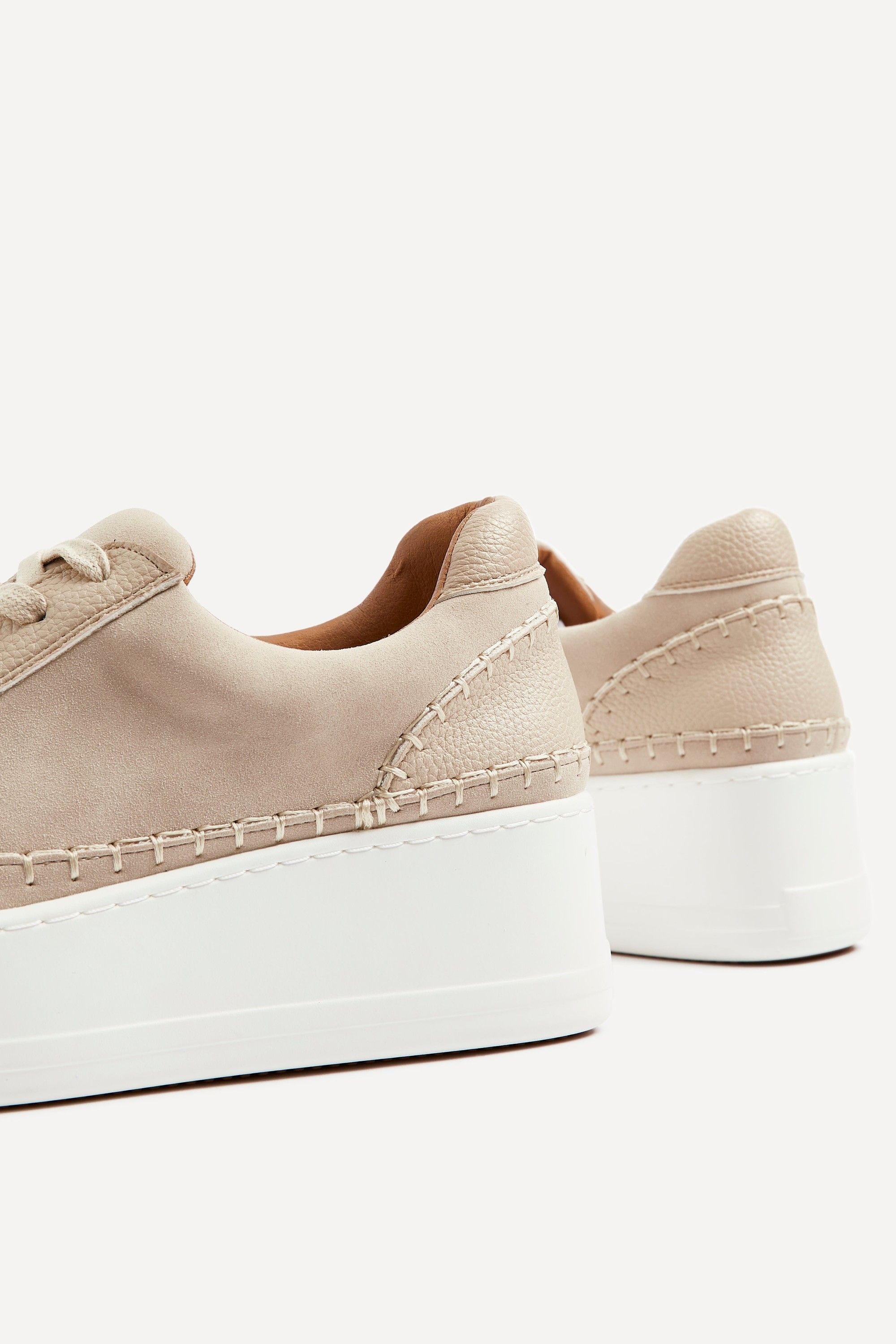 Linzi Harlem Nude Faux Suede and Leather Platform Trainer image 5