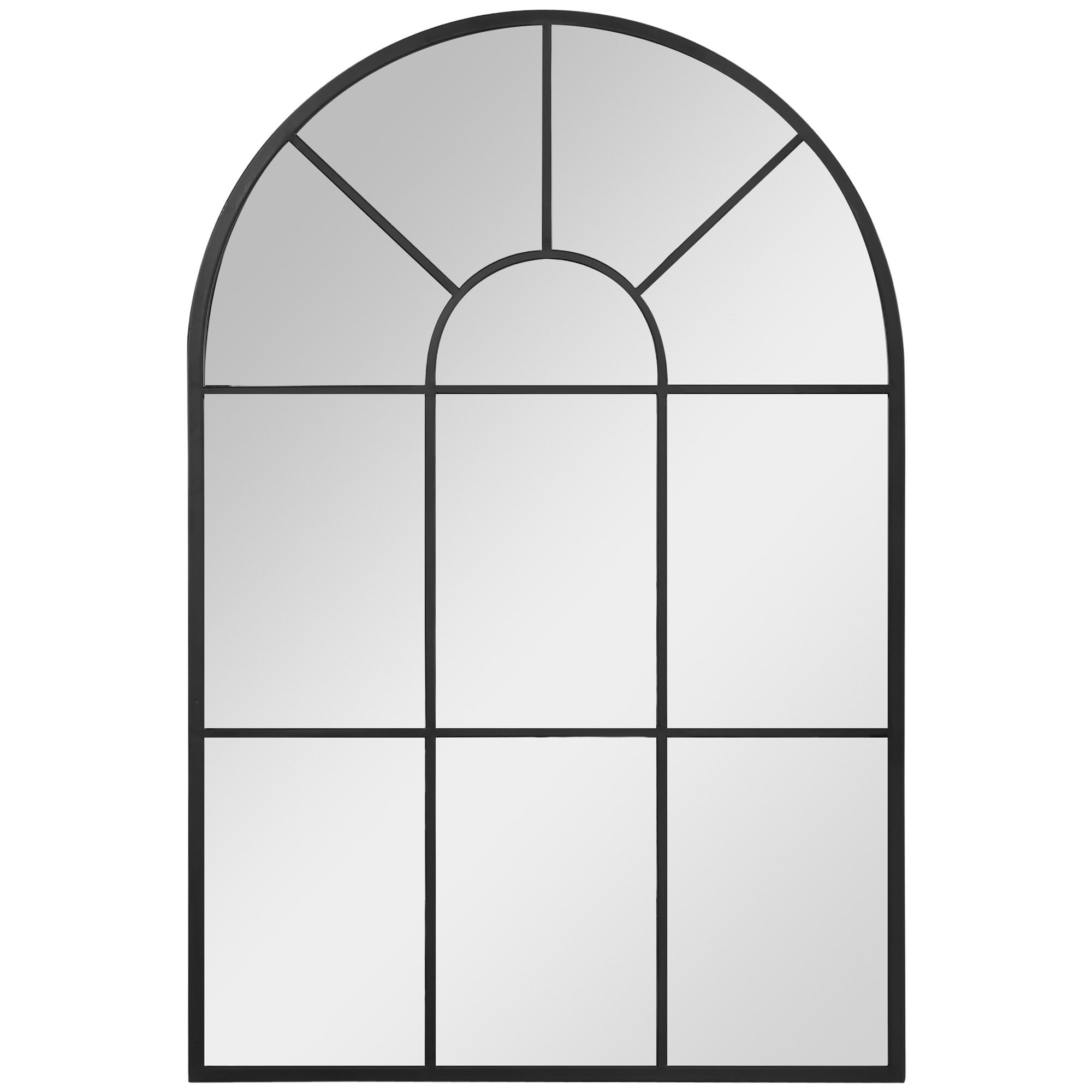HOMCOM Modern Arched Window Wall Mirror for Living Room Bedroom image 2