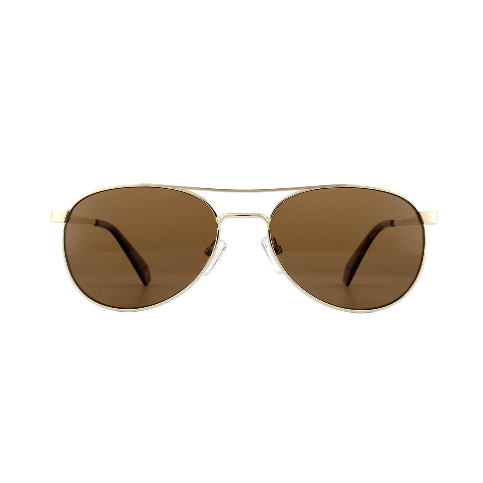 Polaroid Aviator Gold Bronze Polarized Sunglasses image 1