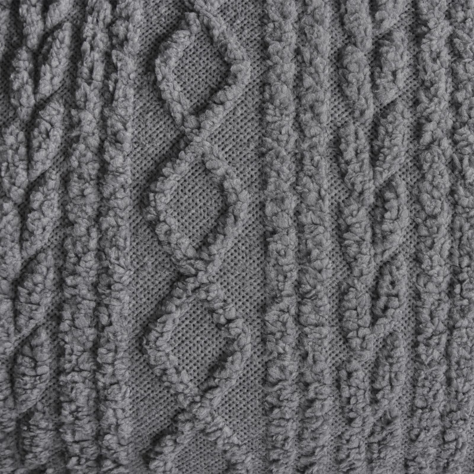 OHS Cable Knit Fleece Duvet Cover Set Warm Reversible Bedding image 4