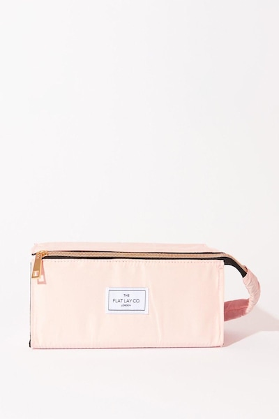 The Flat Lay Co Blush Pink Open Flat Makeup Box Bag Light Pink