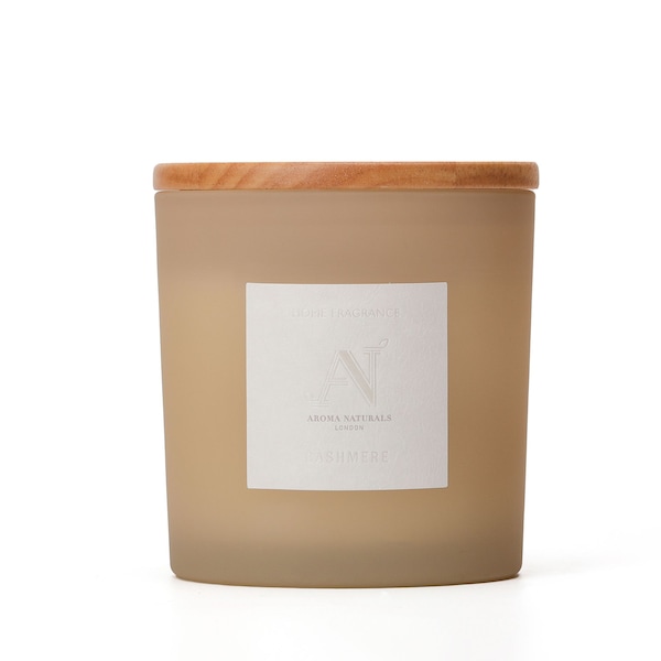 Aroma Naturals Frosted Decadence Glass Candle - Cashmere Scent