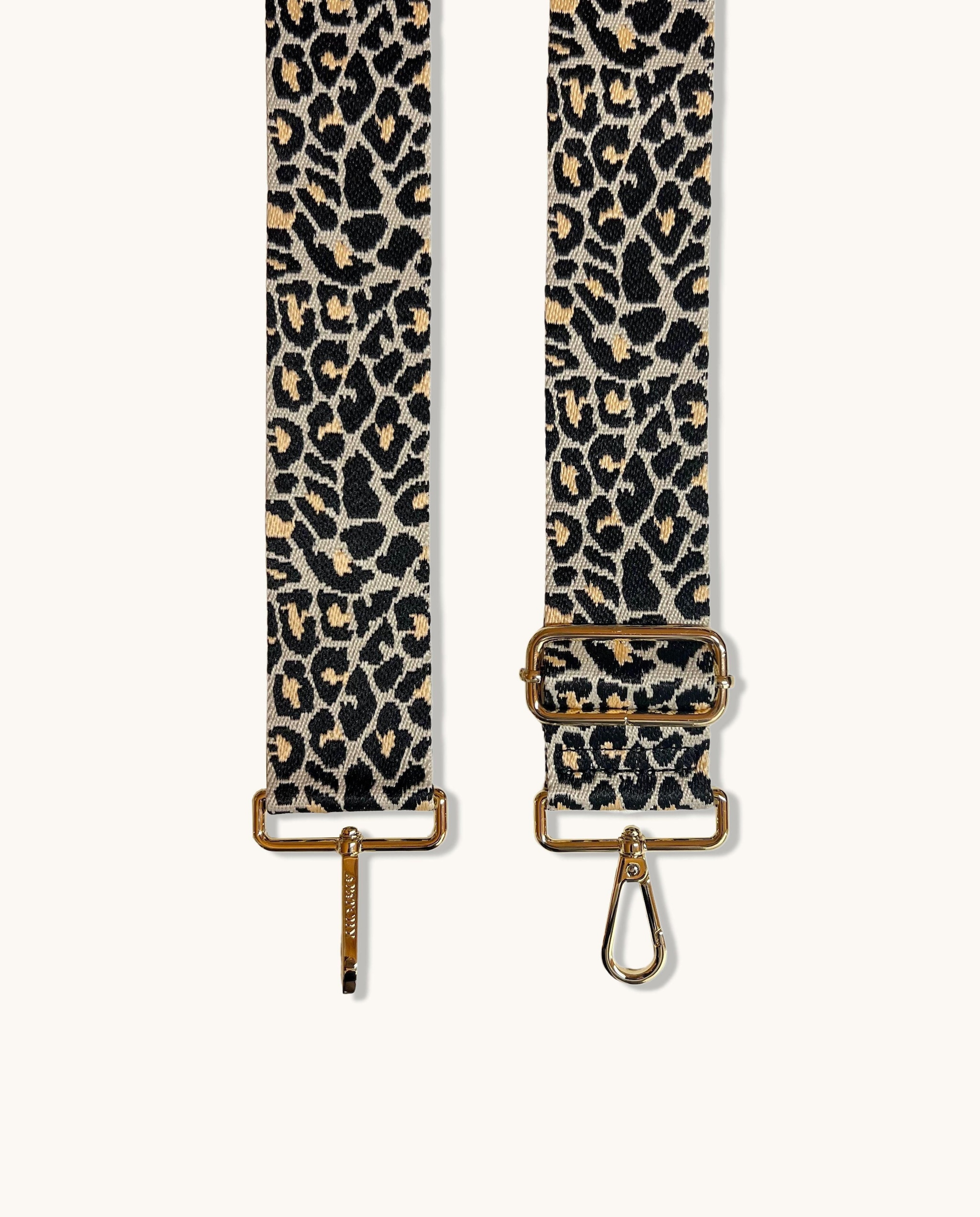 Apatchy London Black Leather Crossbody Bag With Apricot Cheetah Strap image 6