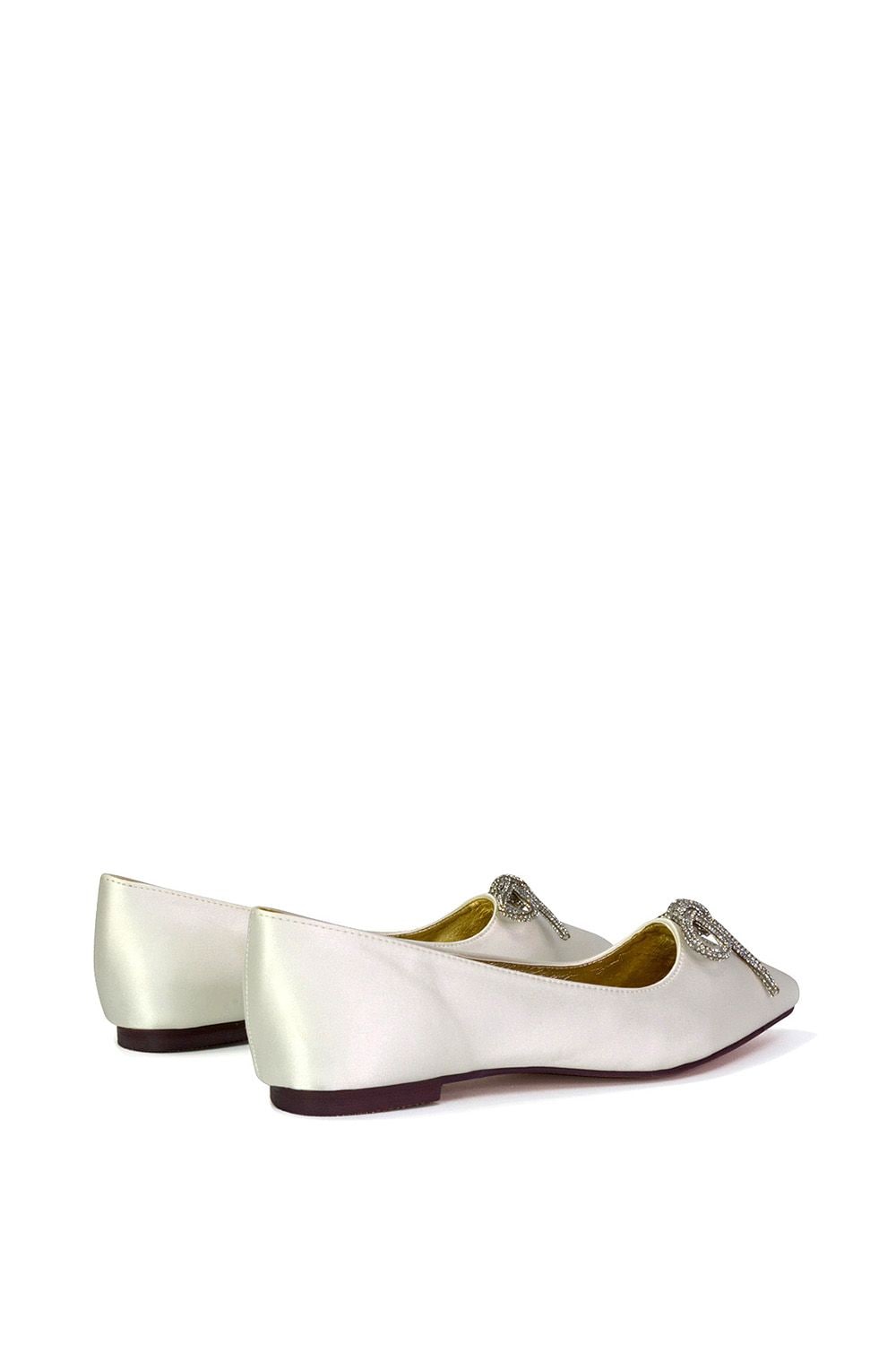 XY London 'Blossom' Diamante Bow Detail Pointed Toe Ballerina Pumps image 2