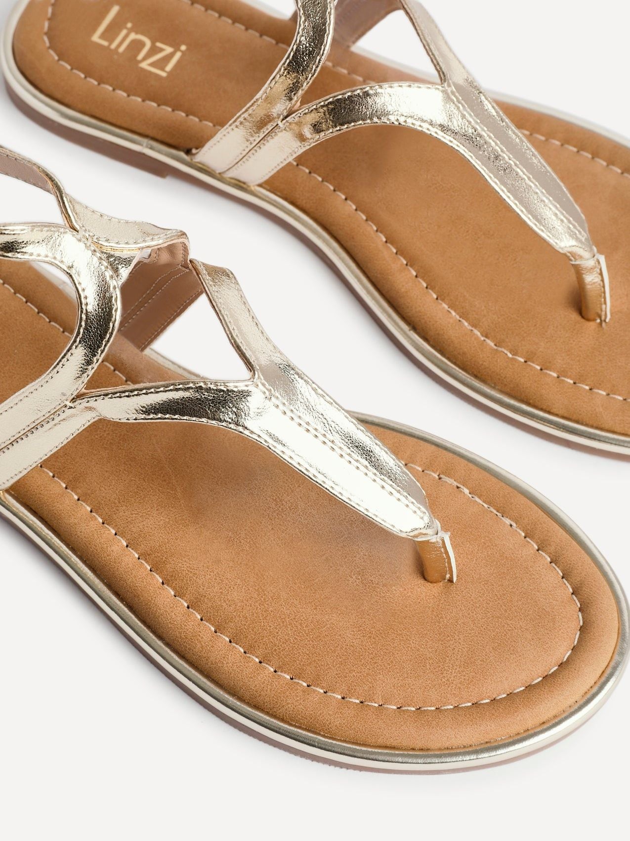 Linzi Trova Gold Toe Post Flat Sandals image 5